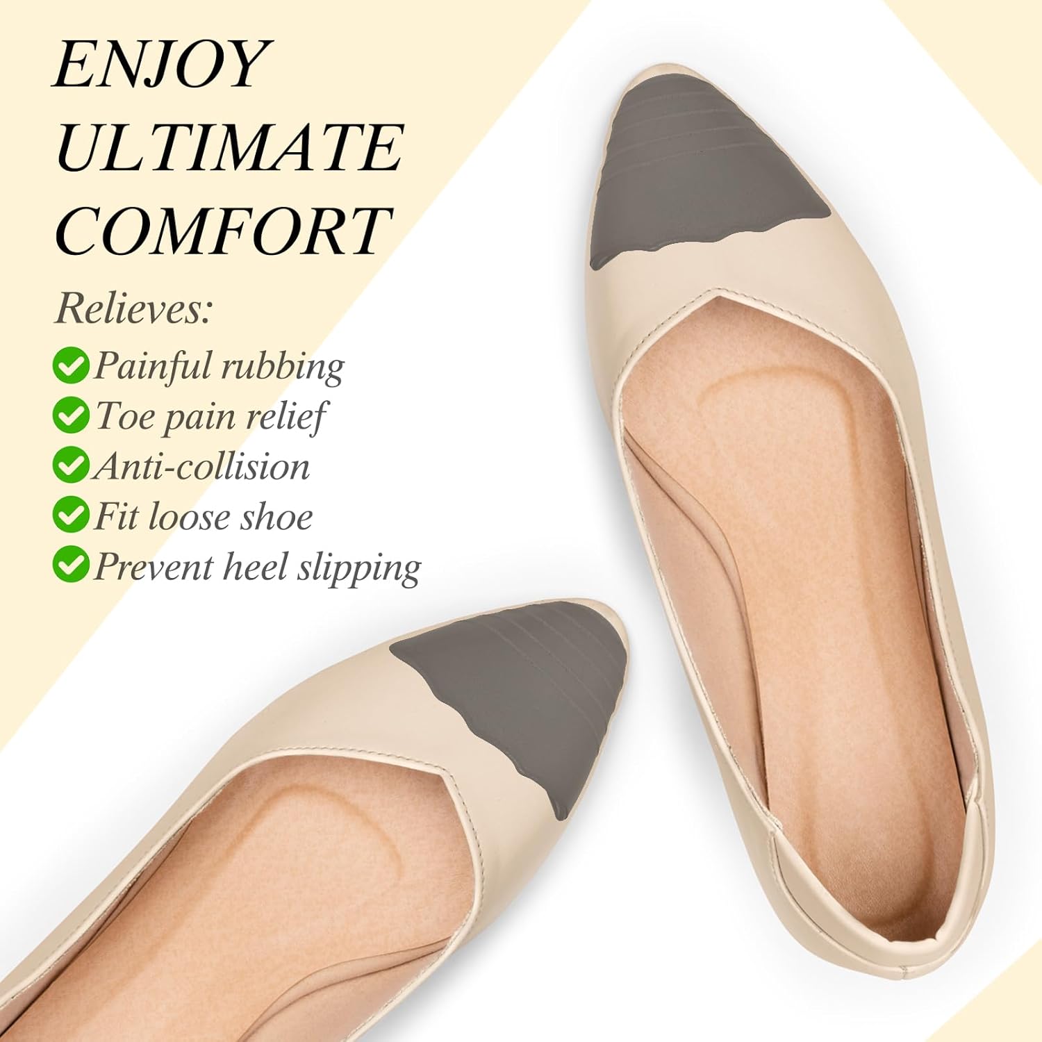 Shoe Filler Insert, Shoe Filler for Shoes Too Big, Toe Cushion Fillers Make Shoes Fit, Shoe Filler for Loose Shoe, Prevent Heel Sliping, One Size Fits Shoe Inserts for Women and Men (Blcak, 3 Pairs) - Image 3
