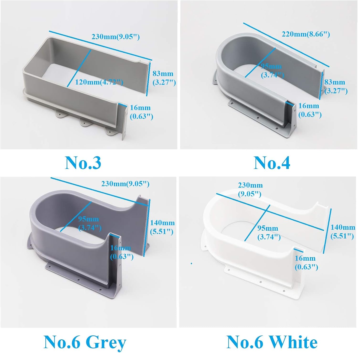 Plastic U Shape Under Sink Basin Drain Pipe Bath Cabinet Drawer Pull Out Bottom Cutout Cover Recessed U Drainage Grommet (No.3) - Image 2