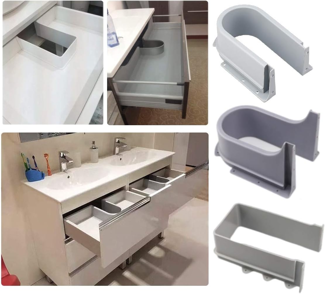 Plastic U Shape Under Sink Basin Drain Pipe Bath Cabinet Drawer Pull Out Bottom Cutout Cover Recessed U Drainage Grommet (No.3) - Image 4