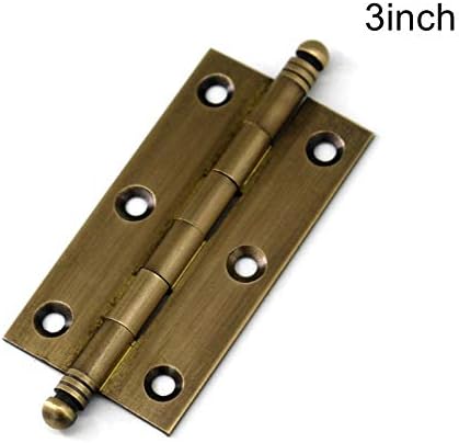 4Pack Decorative Antique Brass Kitchen Cabinet Hinges Bronze Furniture Cupboard Door Butt Hinges 3inch (4,3