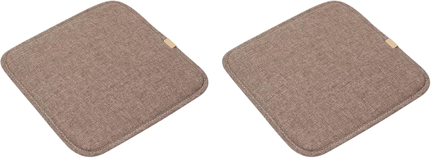 Square Bar Stool Seat Cushion with Ties 11 x 11 Inch Soft Comfort Stool Cushion Cover Barstool Cushion Seat Pad Set of 2 (11x11 inch, Coffee) - Image 1