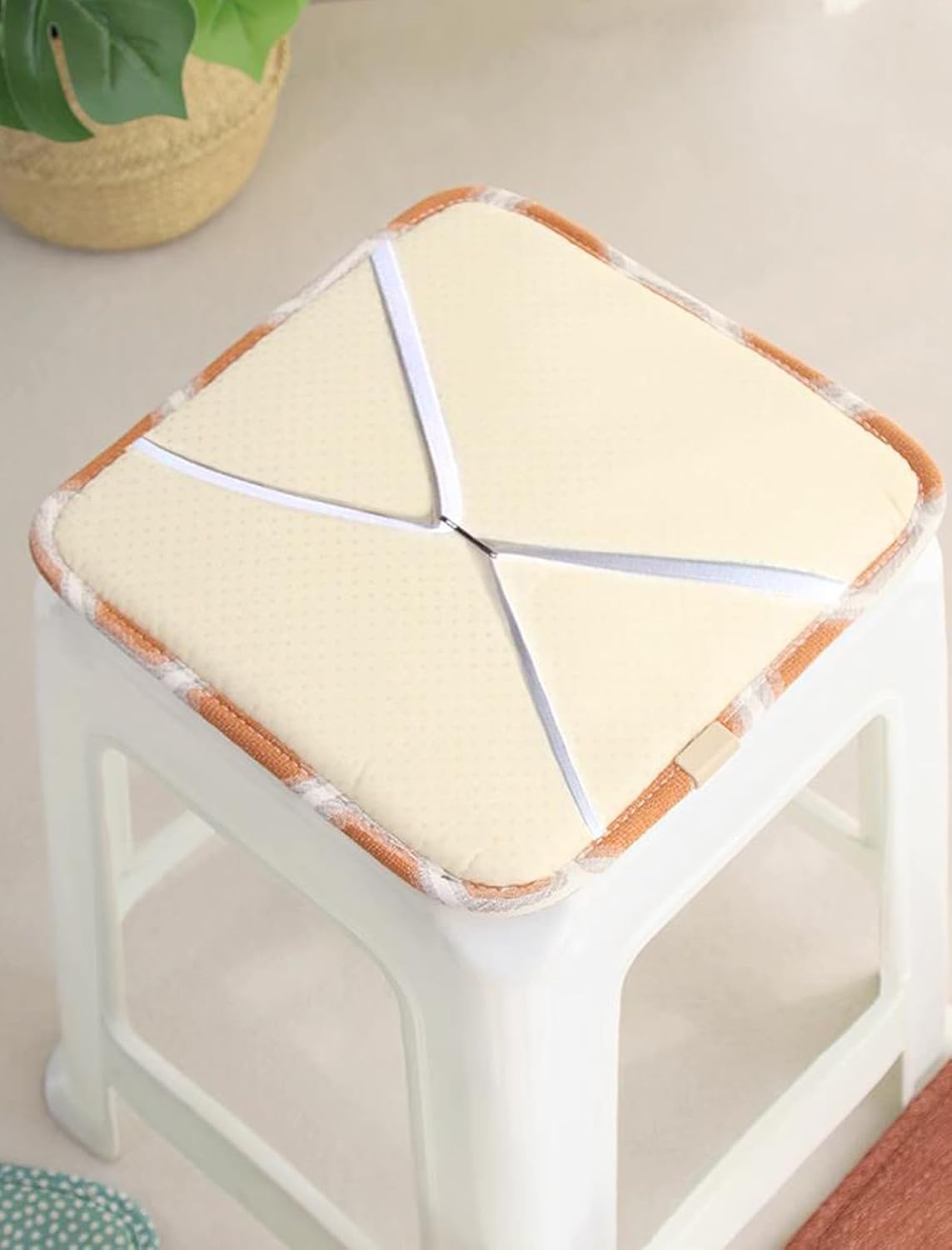 Square Bar Stool Seat Cushion with Ties 11 x 11 Inch Soft Comfort Stool Cushion Cover Barstool Cushion Seat Pad Set of 2 (11x11 inch, Coffee) - Image 4