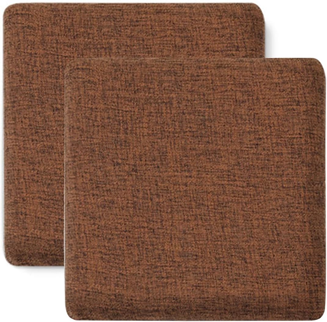 Chair Cushions Memory Foam Kitchen Chair Pads, 11 Inch Anti-Slip Square Seat Cushion for Dining Chair with Removable Non Skid Cover,Brown,2 Pack - Image 1