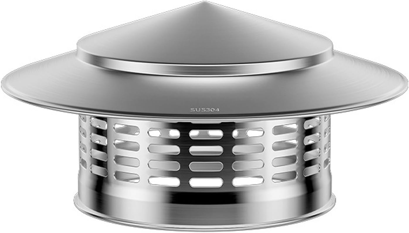 8 Inch Round Chimney Cap, 8 Inch Chimney Cap with Screen, Stove Pipe Topper, 304 Stainless Steel(Full Width: 8in, Interior Width: 7.87in) - Image 1
