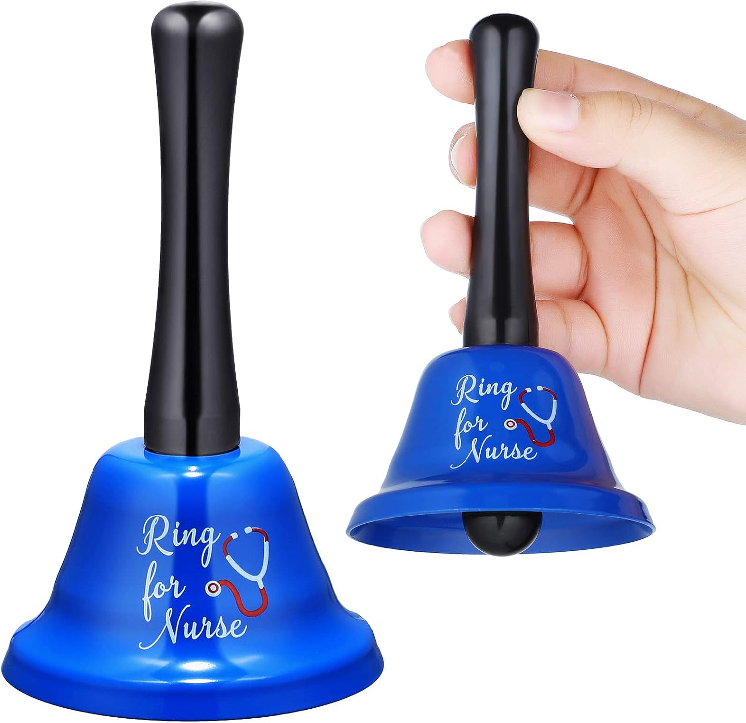 2 Pieces Ring for Nurse Bell Nurse Hand Call Bell Patient Alerting Bell Hand Ringing Alarm for Calling Attention Care Assistance Emergency - Image 1