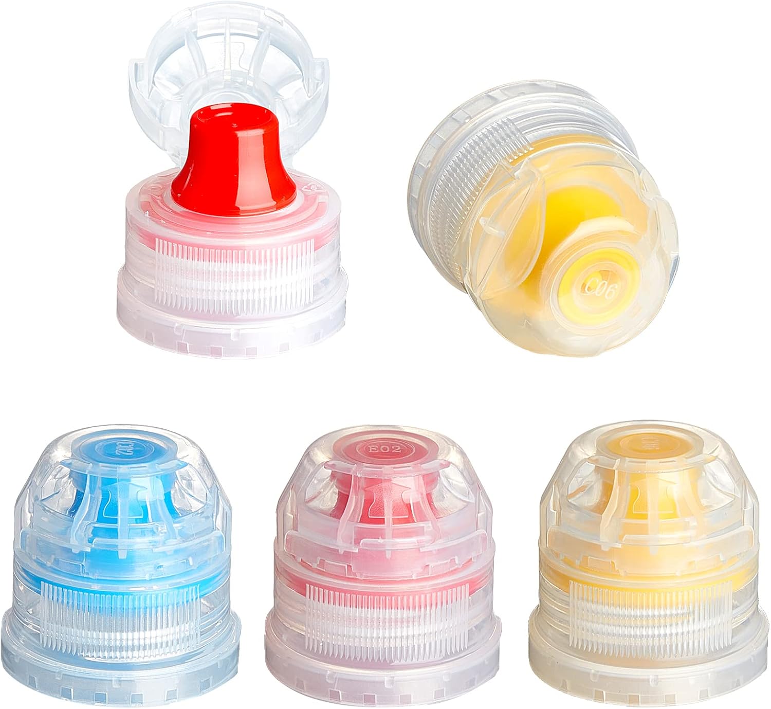 30 Pcs 28 mm Push Pull Replacement Caps Reusable Colorful Plastic Soda Twisted Water Bottle Lid Top Suitable for 28 mm Sport Bottle Cap - Image 1