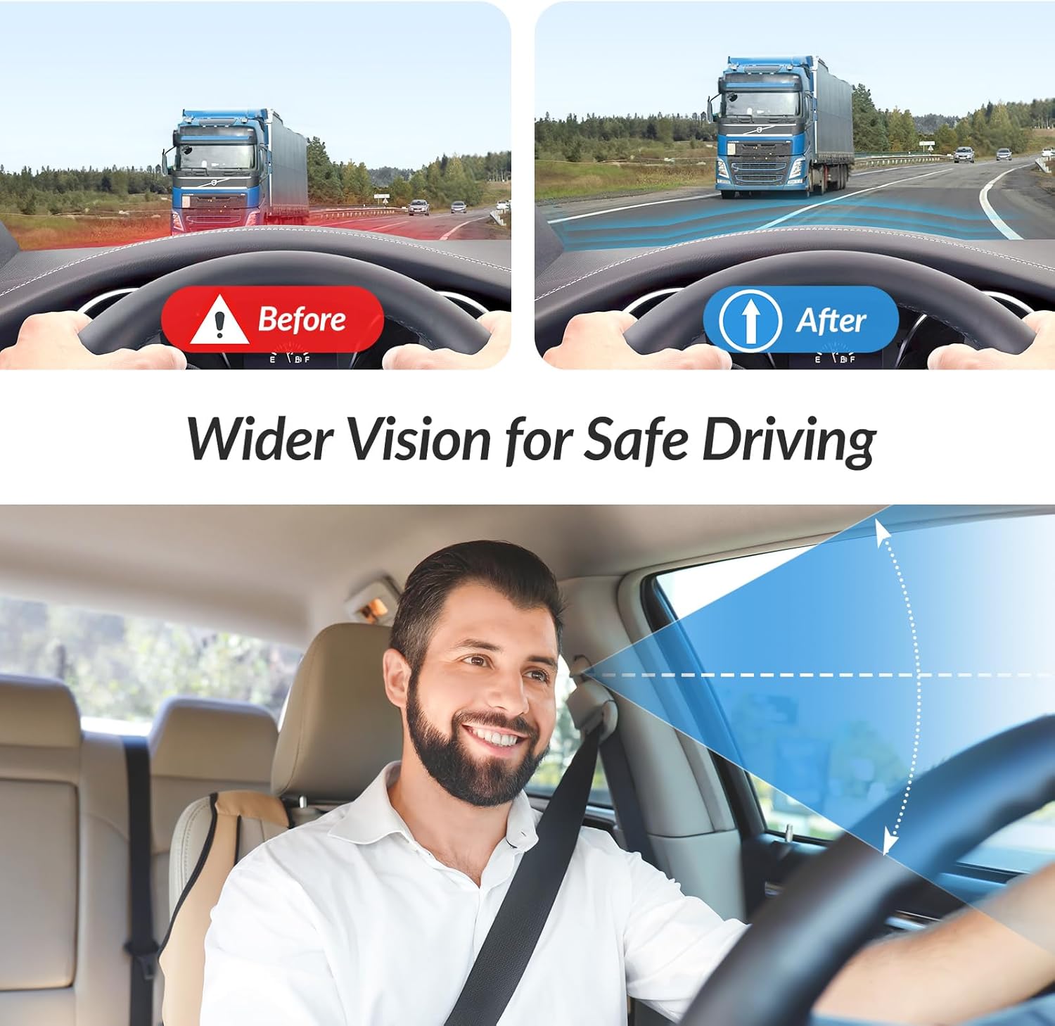 Wedge Car Seat Cushion for Driving, Innovative Seat Cushion with Honeycomb Gel & Memory Foam for Enhanced Breathability & Support, Car Cushions for Hip Pain Relief, Improve Vision/Posture, Black - Image 3
