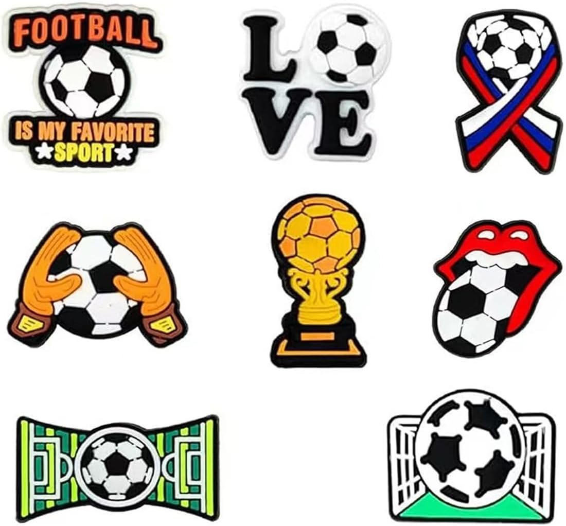 38pcs Soccer Ball Charms for Clog Shoe Decoration, Sports Soccer Football Shoe Charms Accessories Pack,Cute Random Charms - Image 2