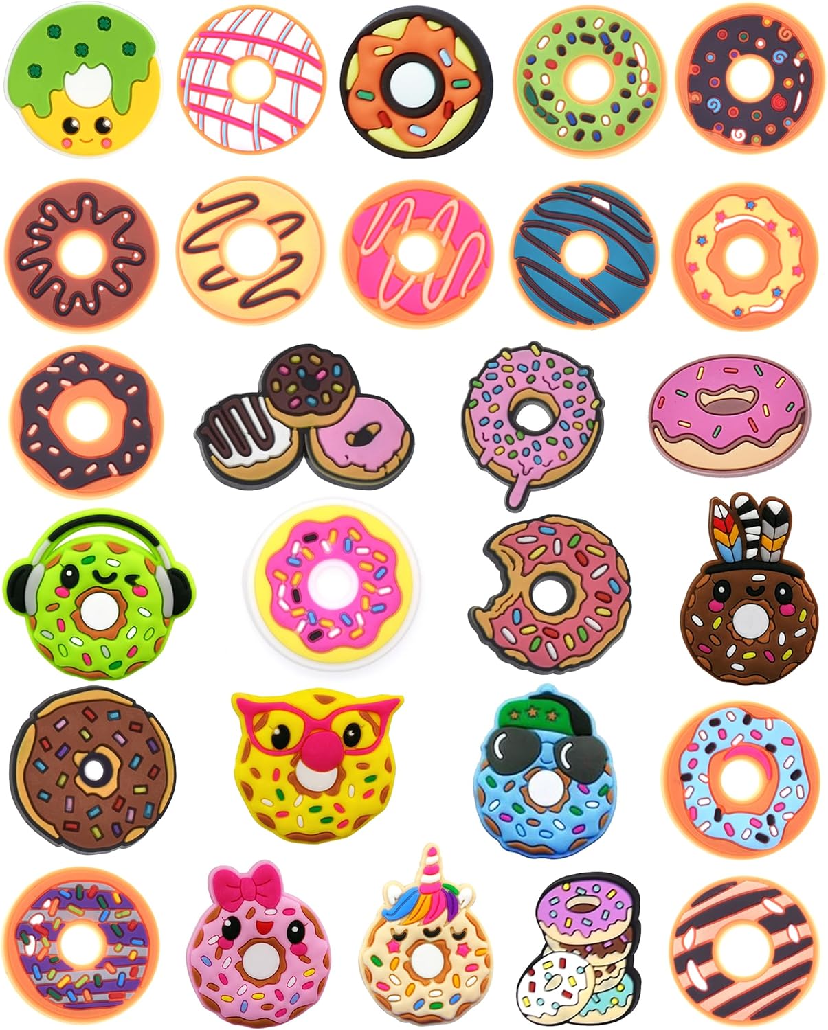 Donuts Shoe Charms fits for Clog Shoes Decoration, Sweet Cake Pins for Shoe & Bracelet Wristband Party Gifts - Image 1
