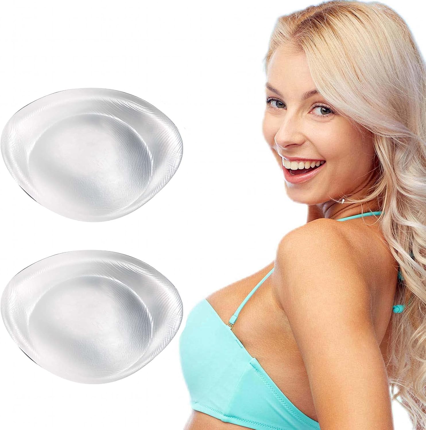 Silicone Bra Inserts, Gel Breast Pads and Enhancers to Add 2 Cup, Suitable for Dresses/Swimsuits, Fit for C-FF Cup - Image 1