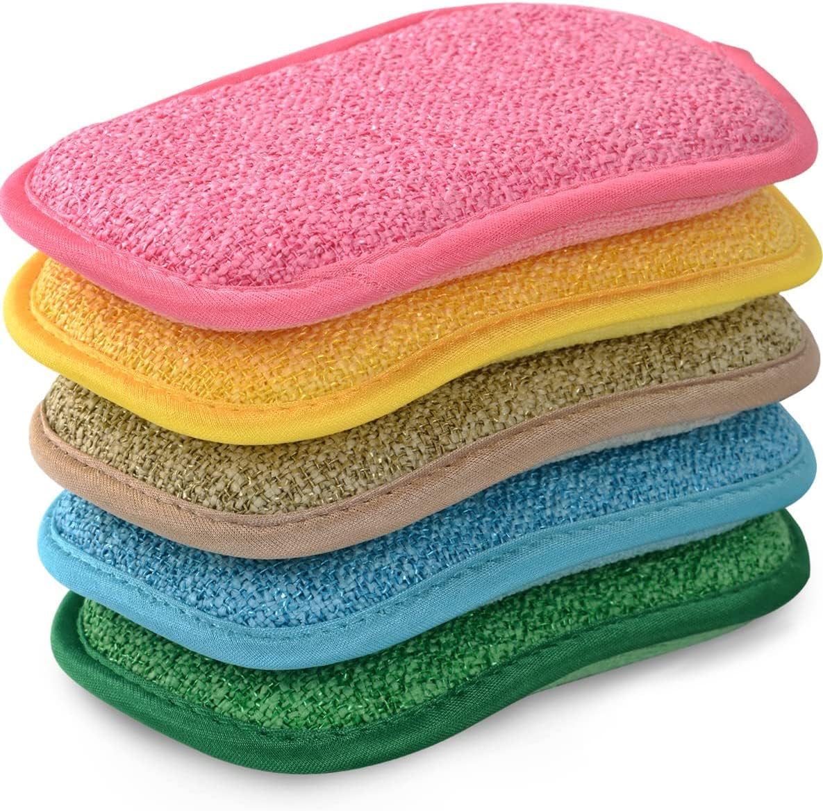 Multipurpose Kitchen Scrub Sponges, Heavy Duty Cleaning Non-Scratch Scrub Sponge, Reusable Microfiber Sponge for Household Cleaning, Random Colors (Multicolour) - Image 1