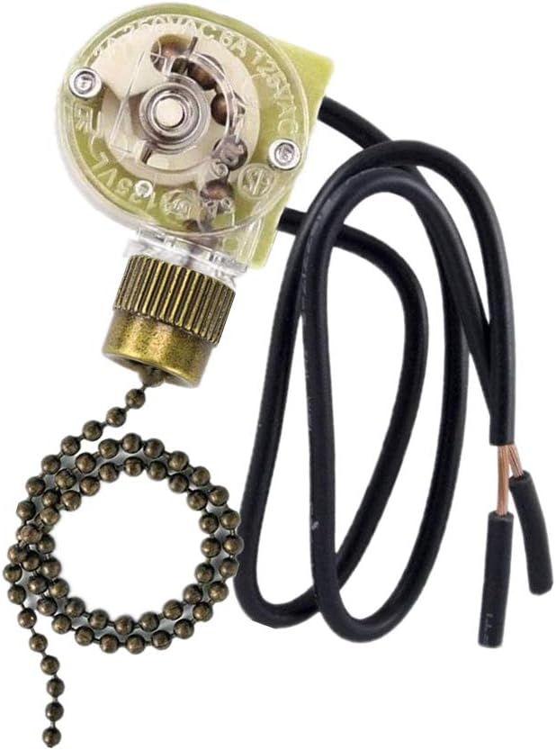 Ceiling Fan Light Switch Zing Ear Pull Chain Switch ZE-109 Fan Light Switch, On-Off Speed with Pull Chain Compatible with Ceiling Light Fans, Lamps and Wall Lights.(Bronze) - Image 1