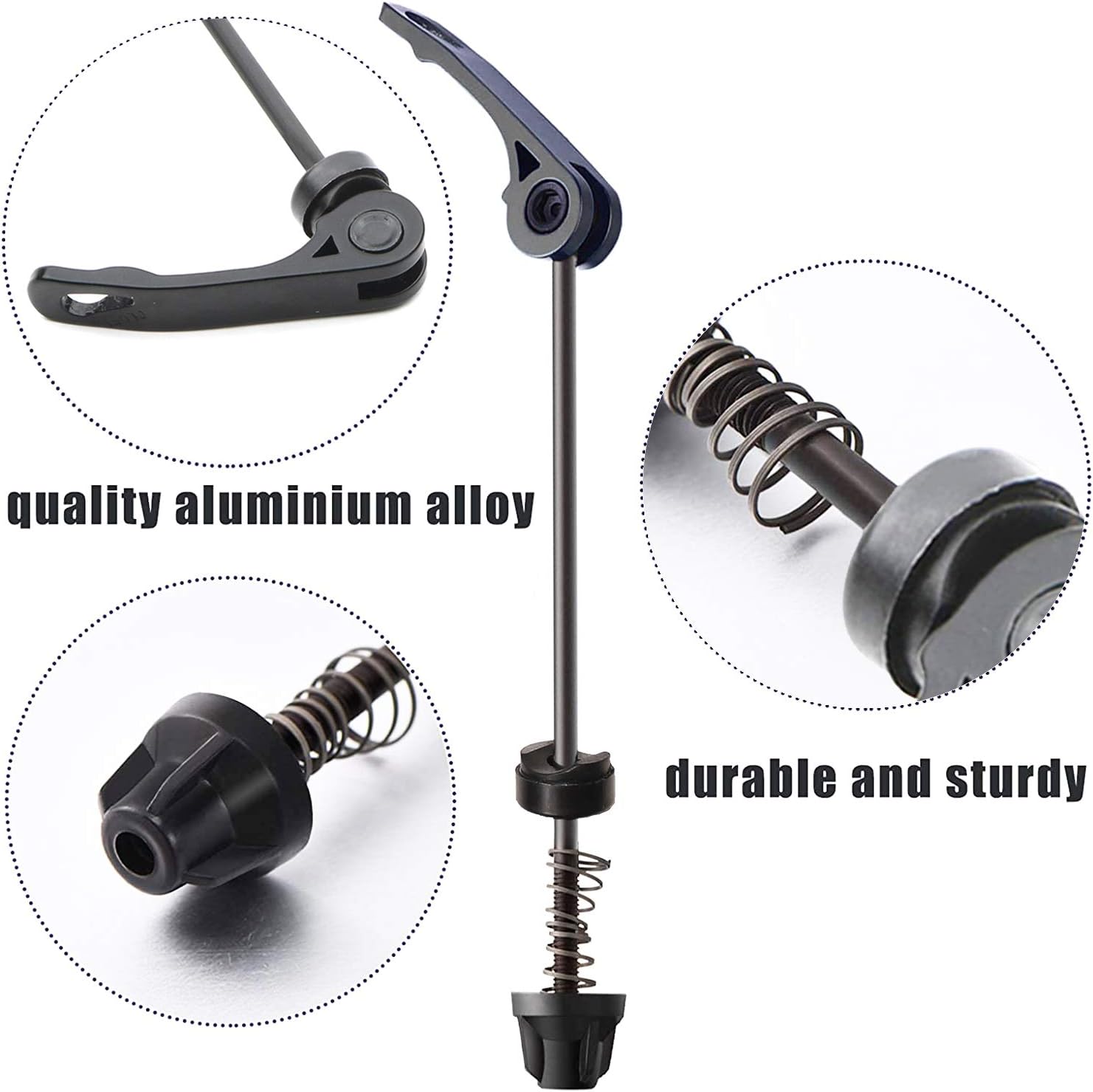 Road Mountain Bicycle MTB Wheel Hub Front and Rear Skewers Quick Release Skewer Clip Bolt Lever Axle QR 145/180 mm, a Pair - Image 2