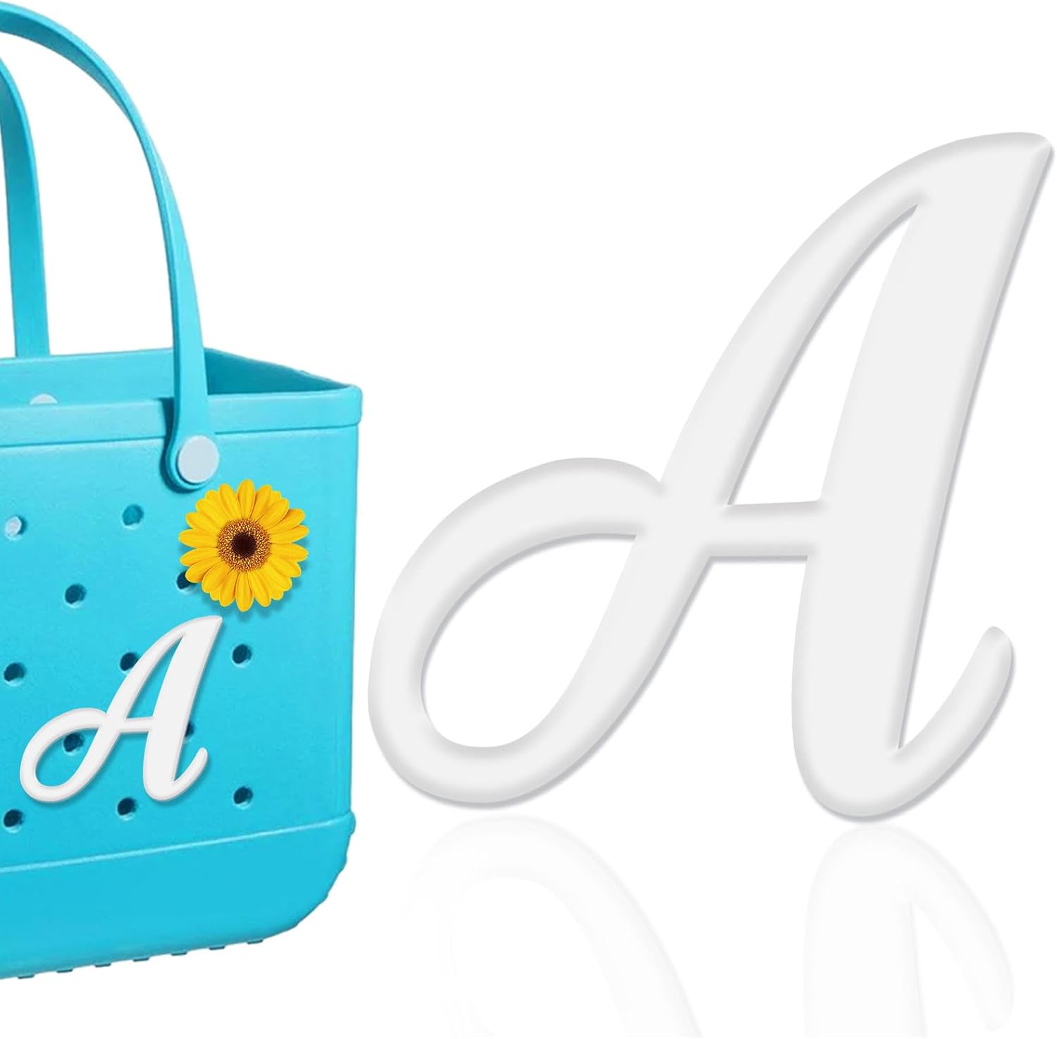 Letter Charms for Bogg Bag，Alphabet Lettering Accessories Charms Compatible with Bogg Bag Original All Models, Insert Decorative Letter for Handbag Beach Tote Bag A - Image 1