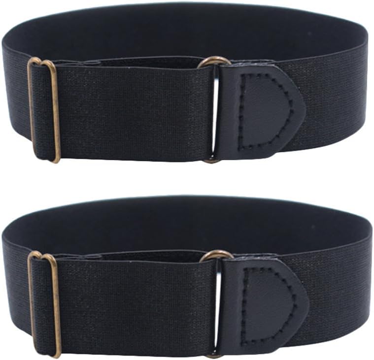 2pcs Sleeve Garters Non Slip Shirt Sleeve Holders Armband for Women Men (Black) - Image 1