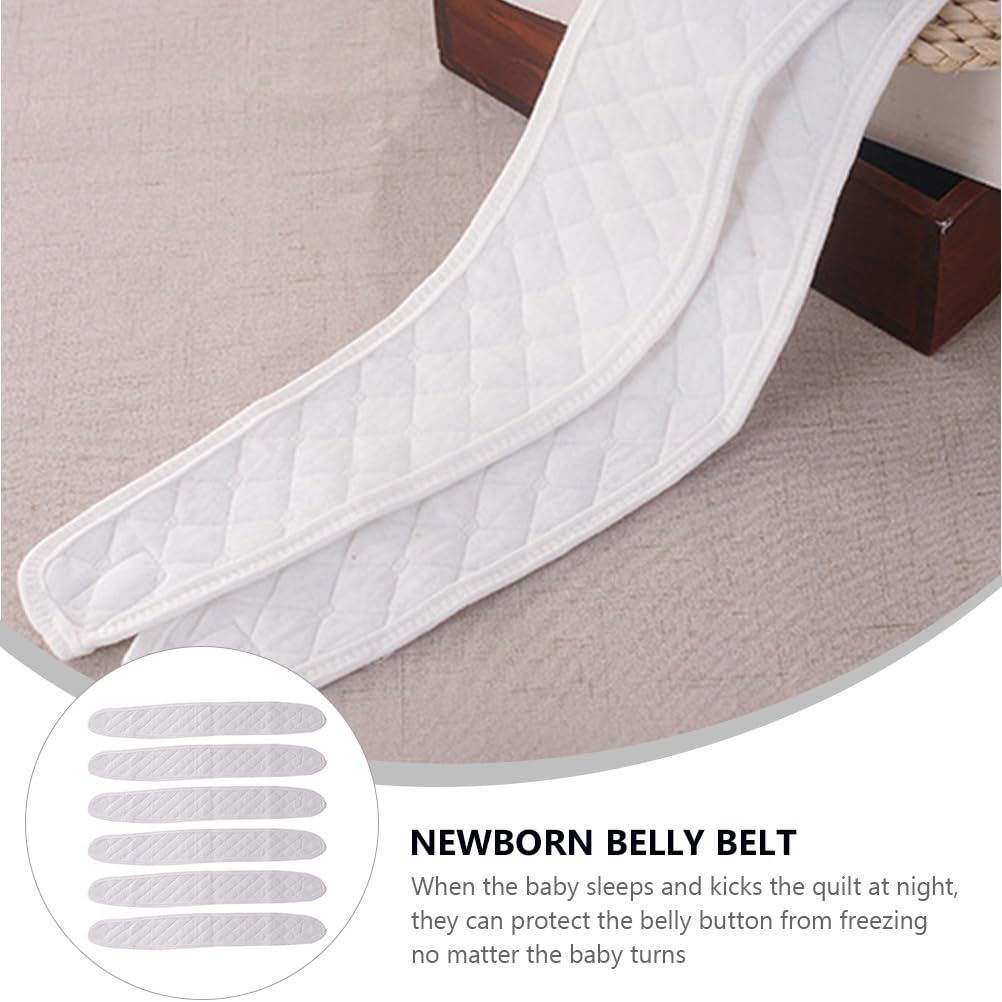 6pcs Cotton Baby Belly Band Infant Umbilical Cord Soft Newborn Navel Belt (White) - Image 3