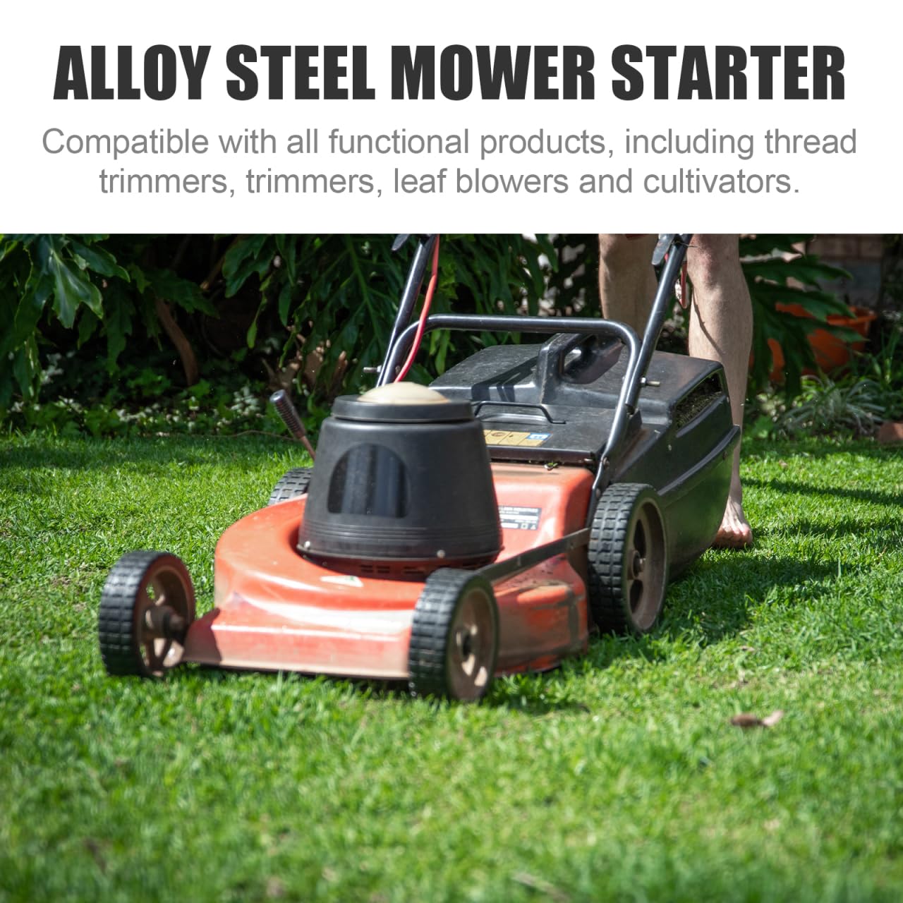 Alloy Steel Mower Starter Adapter, Electric Drill Attachment for Starting Lawn Mower, Red, 1.49 * 1.49 * 2.59inch, Compatible with Trimmers, Blowers, Cultivators - Image 2