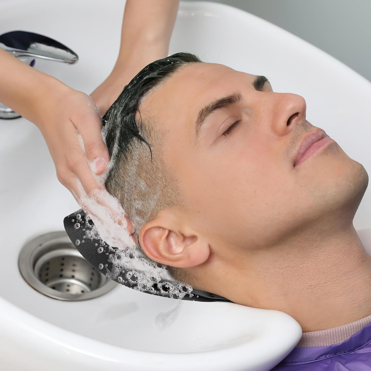 Shampoo Bowl Neck Rest,Salon Sink Neck Cushion Hairdressing Washing Cushion for Barbershop Home Salon Accessories - 9.04 Inch - Image 3