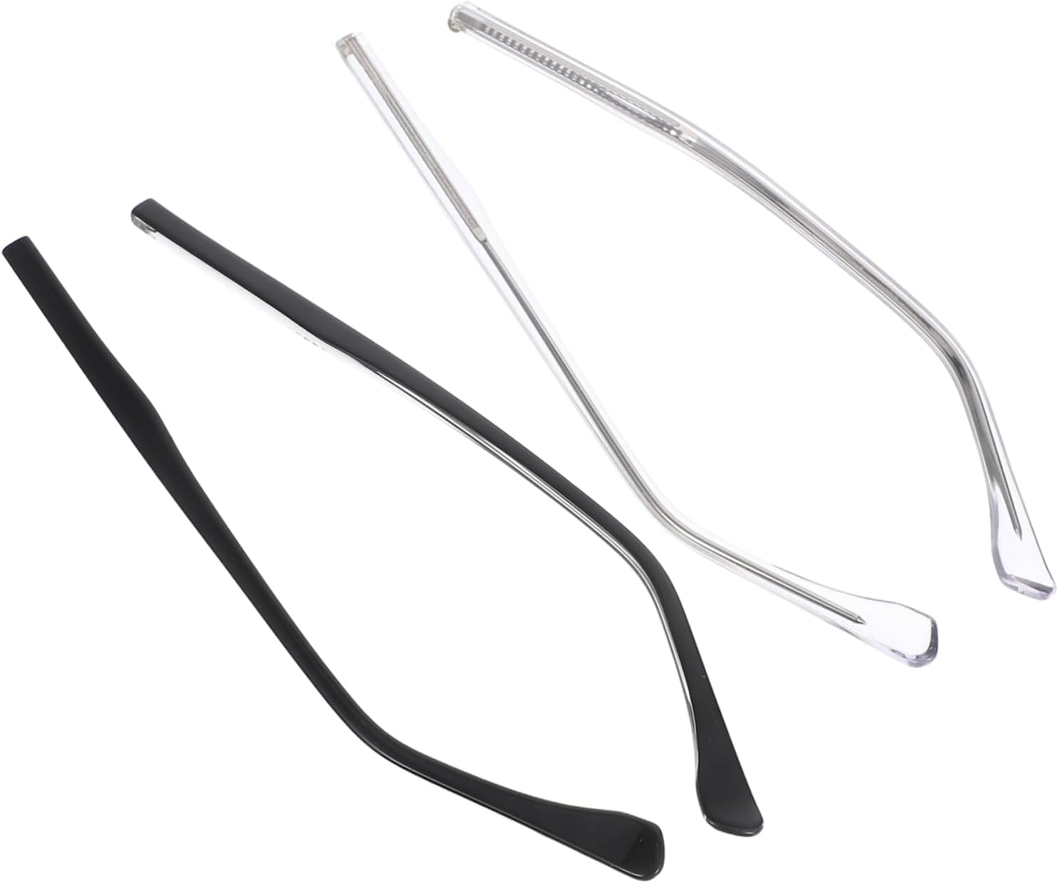 2 Sets Eyeglass Replacement Temples with Nose Pads Fit Glasses Repair Kit Includes Screws Washers Screwdriver of Durable Transparent Arms for Eyewear - Image 1