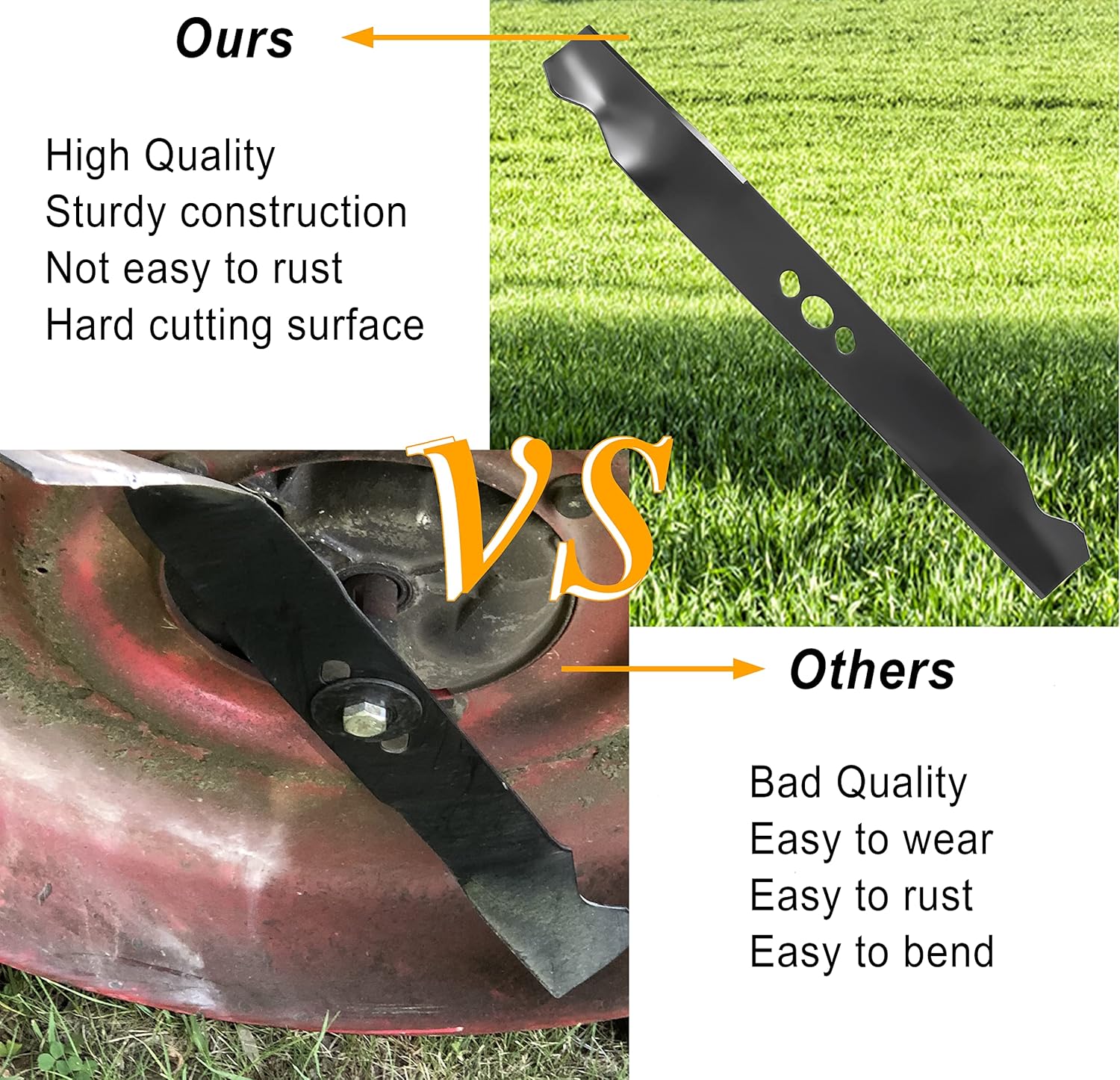 2105300125A Blade 1 Pack, MNA152505 MNA152701 Lawn Mower Blade Compatible with Hyper Tough 20 Inch Mower Blade - Image 2