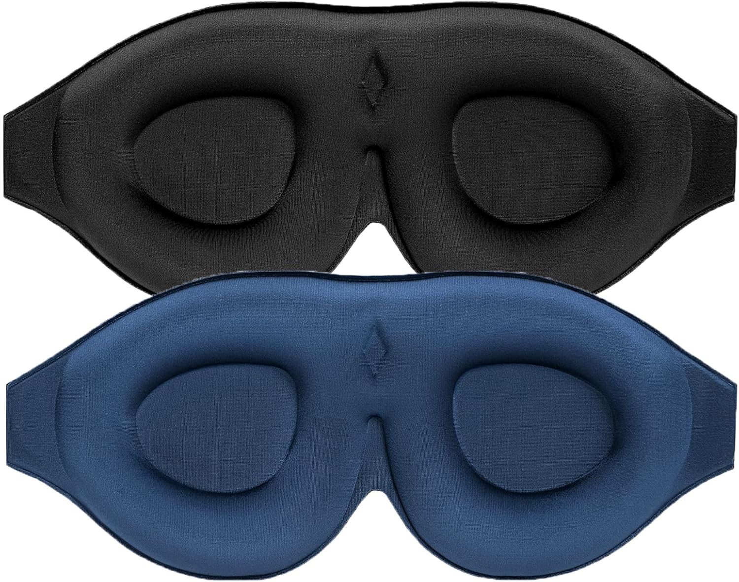 2 Pack 100% Blackout Sleep Masks Most Comfortable Contoured Eye Cups and Nose Covering for Women Men, 3D Pillow Eye Masks 0 Pressure on Eyelids & Eyelashes(Black&Navy) - Image 1