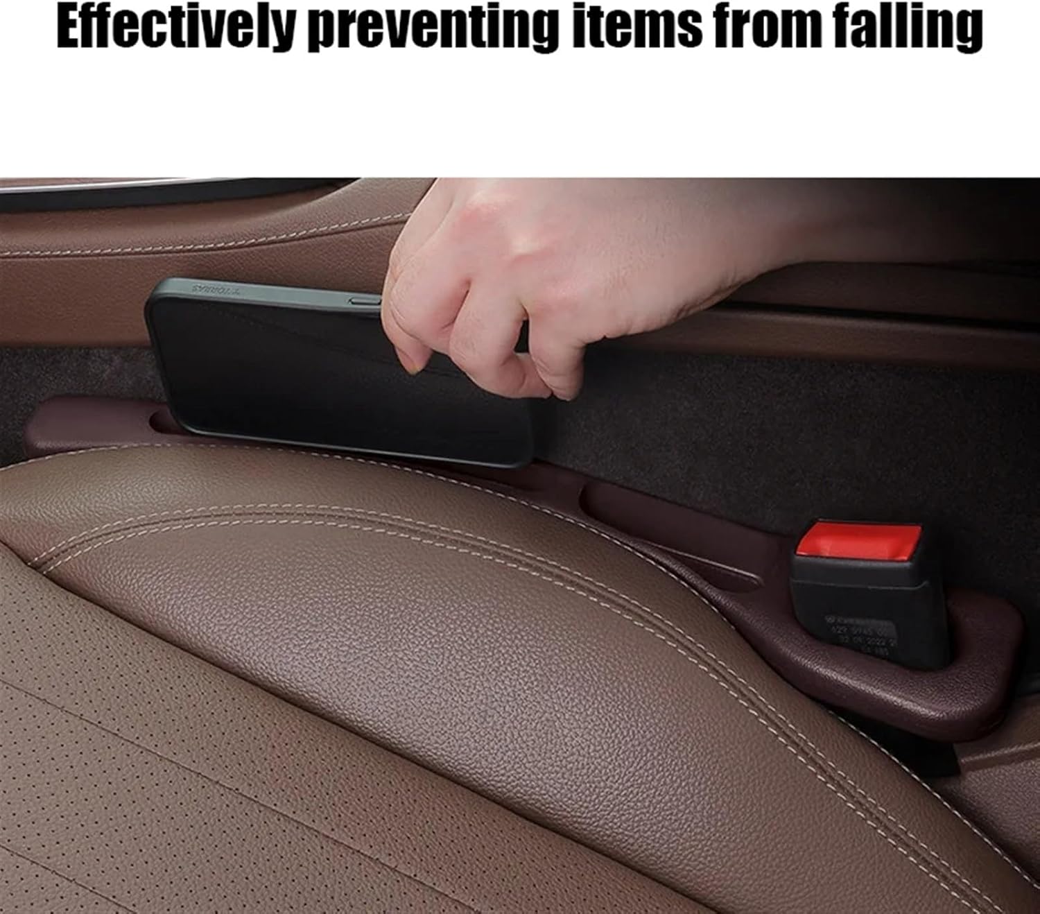 1 Pair Universal Car Seat Gap Plug Strip Side Seam Car Gap Filler Leak Proof Seat Gap Storage Organizer Interior Decoration(Black 1 Pair) - Image 4