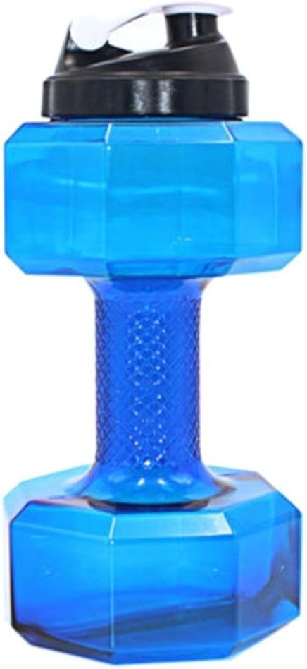 75 Oz (2.2 L) Dumbbell Shaped Water Bottle | Big Capacity | BPA Free | Flip Top Leak Proof lid | Blue - Image 1
