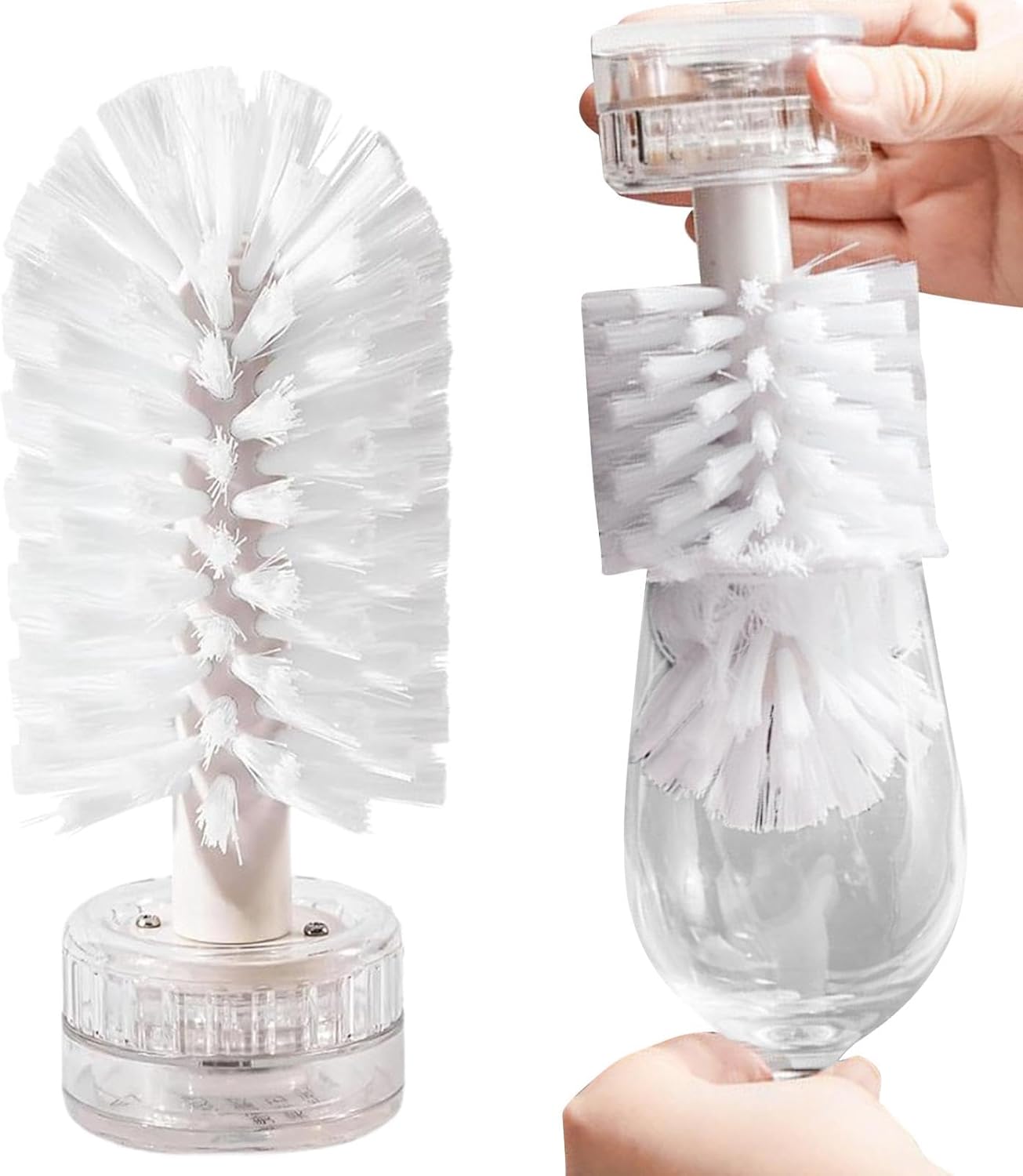 Bottle Brush with Suction Cup, Wine Cup Cleaner, Portable Turtle Scrub Brush, Glass Bottle Bristle Brush, Glassware Cleaner, Wine Glass Brush, Suction Cup Bottle Brush, Bottle Cleaning Brush - Image 1