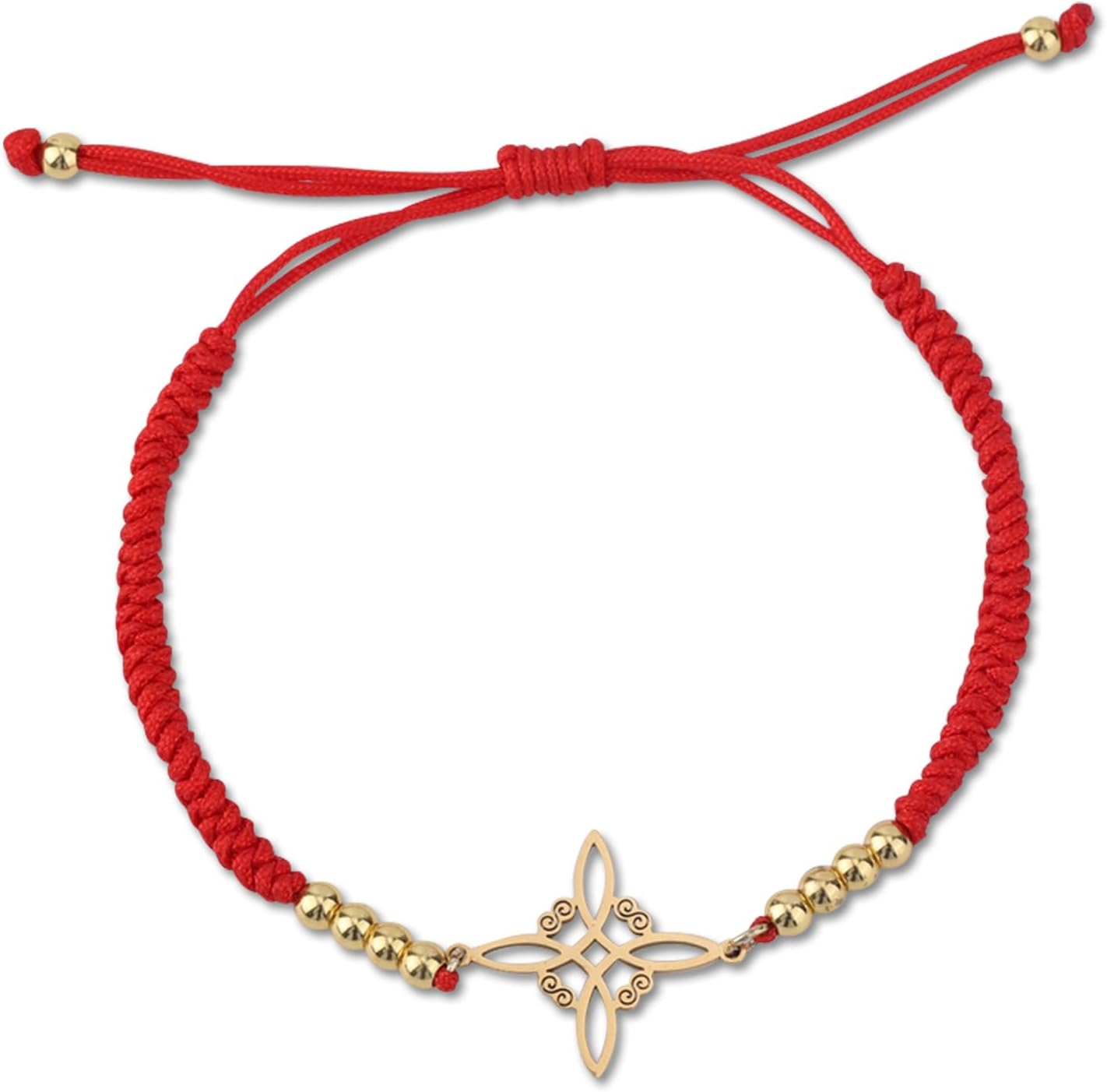 Witches Knot Bracelet, Adjustable Weave Wiccan Bracelet with Stainless Steel Magic Witchcraft Witch's Charm Knot Ideal Jewelry Gift For Woman & Man - Image 1