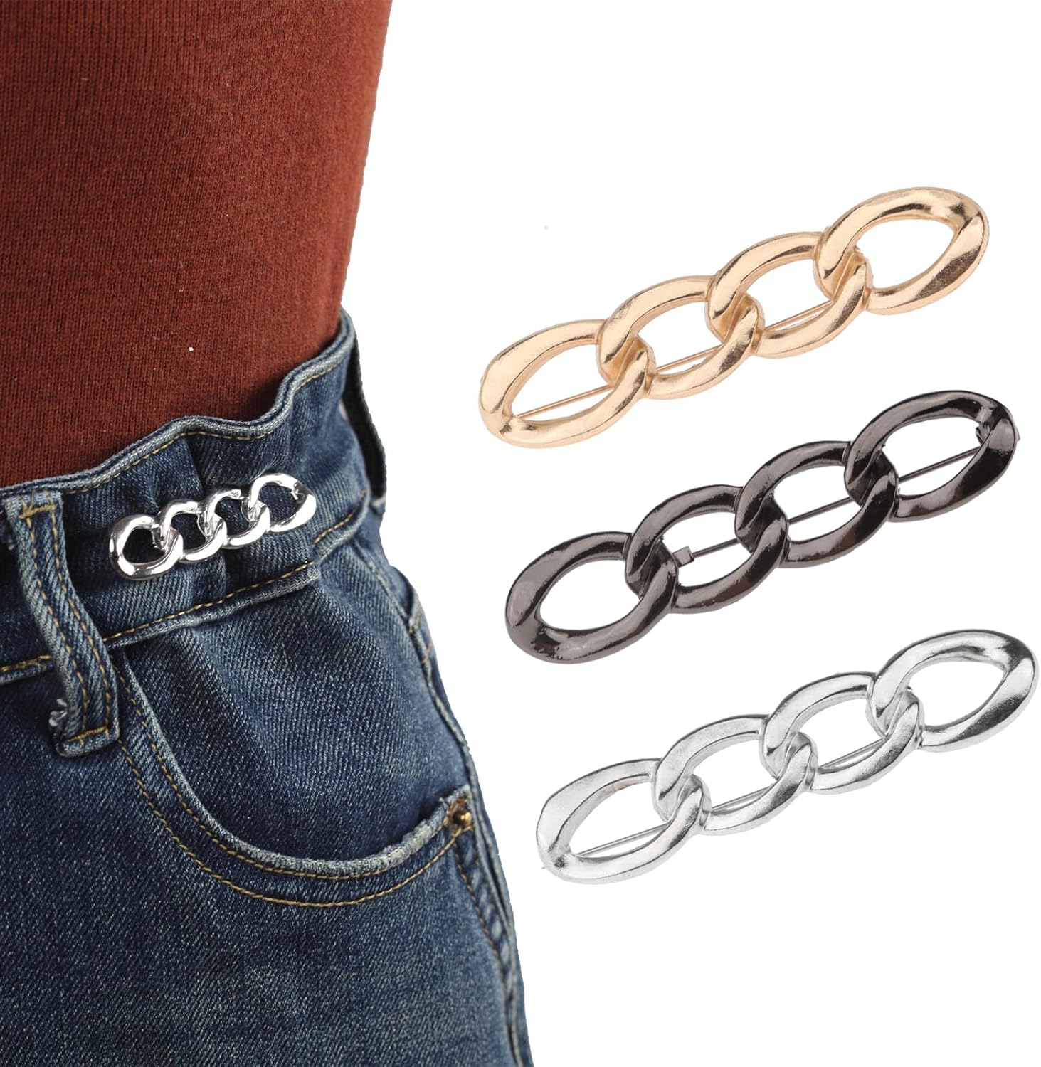 Pants Tightener for Women - Jean Tightening Clips to Make Waist Smaller - Adjust Clips 3Set - Image 1