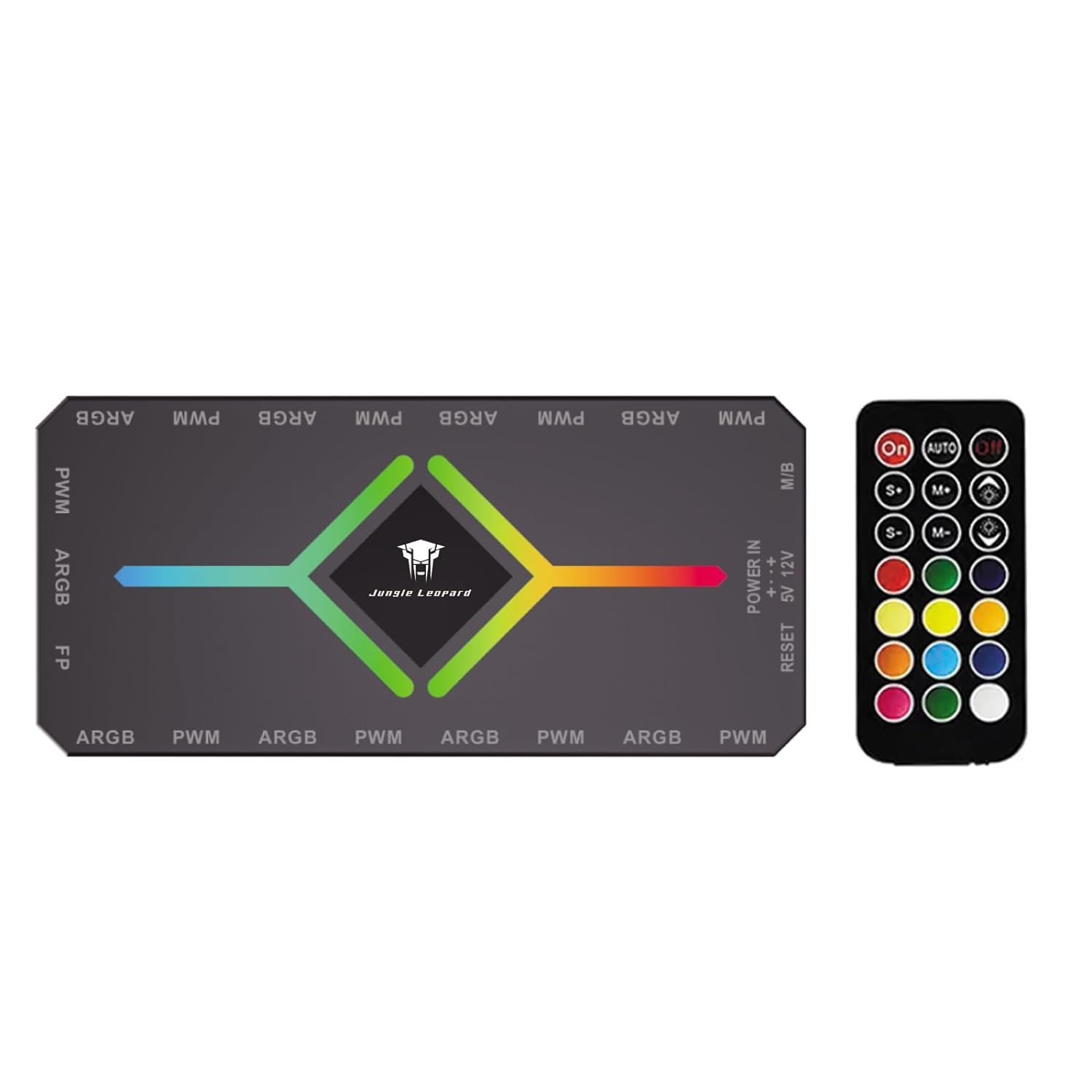 ShakingTank ARGB and PWM HUB 9 PortsFor A-RGB &PWM Case Fan Hub with Controller and SATA Power Input, Magnetic backplane Splitter 5V/3PIN ARGB Case Fan Hub Adapter PWM ARGB Fan - Image 2