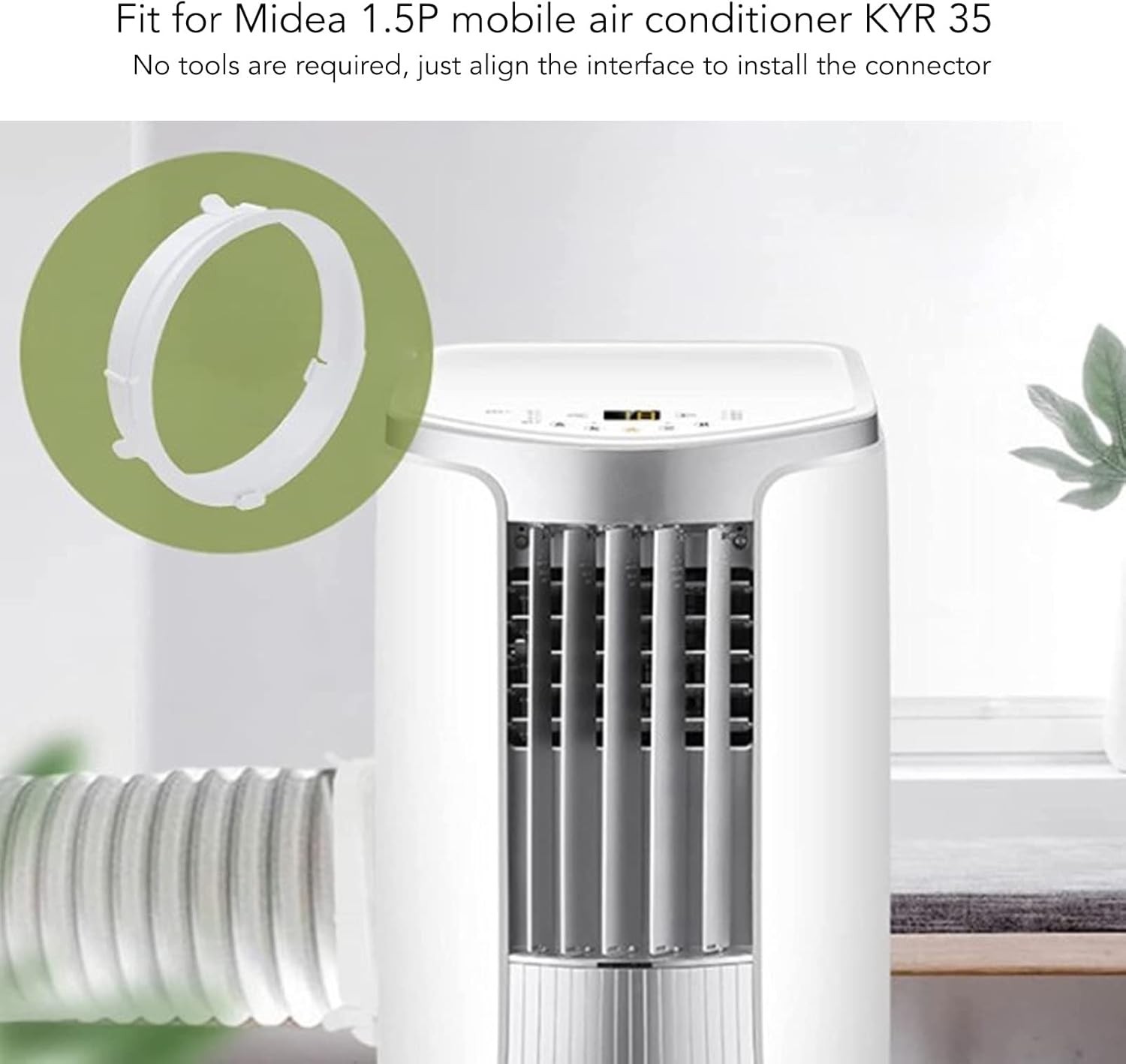 Air Conditioner Hose Connector, ABS Adjustable Exhaust Duct Interface Fitting Adapter for Midea 1.5P Mobile Air Conditioner KYR 35 - Image 3