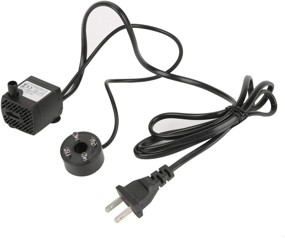 Water Fountain Pump, 2W Submersible Pump with 4 Colorful Lights for Rockery Fountain Pool Garden Pond Fish Aquarium Statuary(US Plug) Water Pumps - Image 1