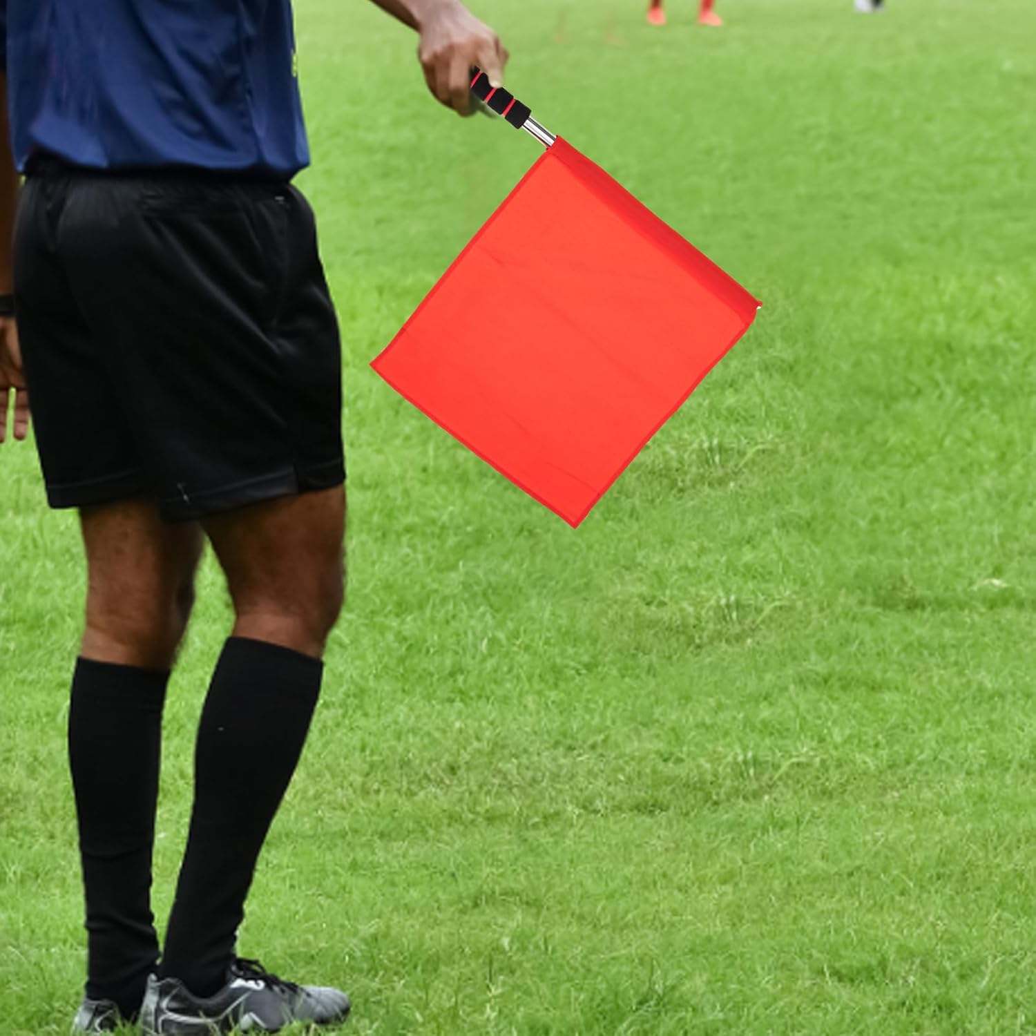 2PCS Referee Flags Volleyball Flags Line Judge, Stainless Steel Hand Flag Red Sigl Flag Sponge Handle Soccer Referee Flags Volleyball Lightweight Referee Equipment for Volleyball, Track and Field - Image 2