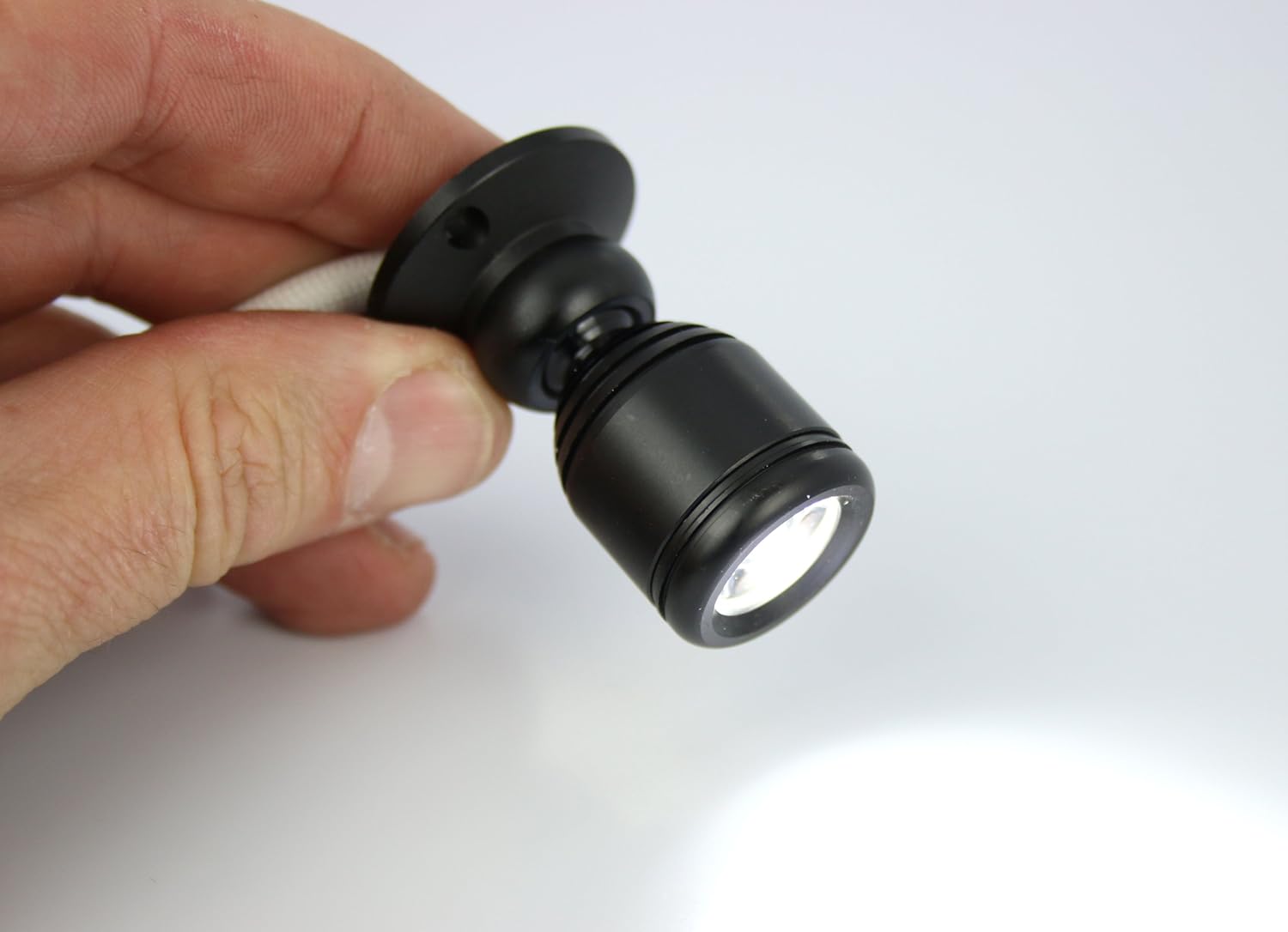 Micro Pivoting LED Spotlight - 1 Watt High Power LED Lamp - Tiny Size, Cool White LED, 12 to 28VDC - Image 1