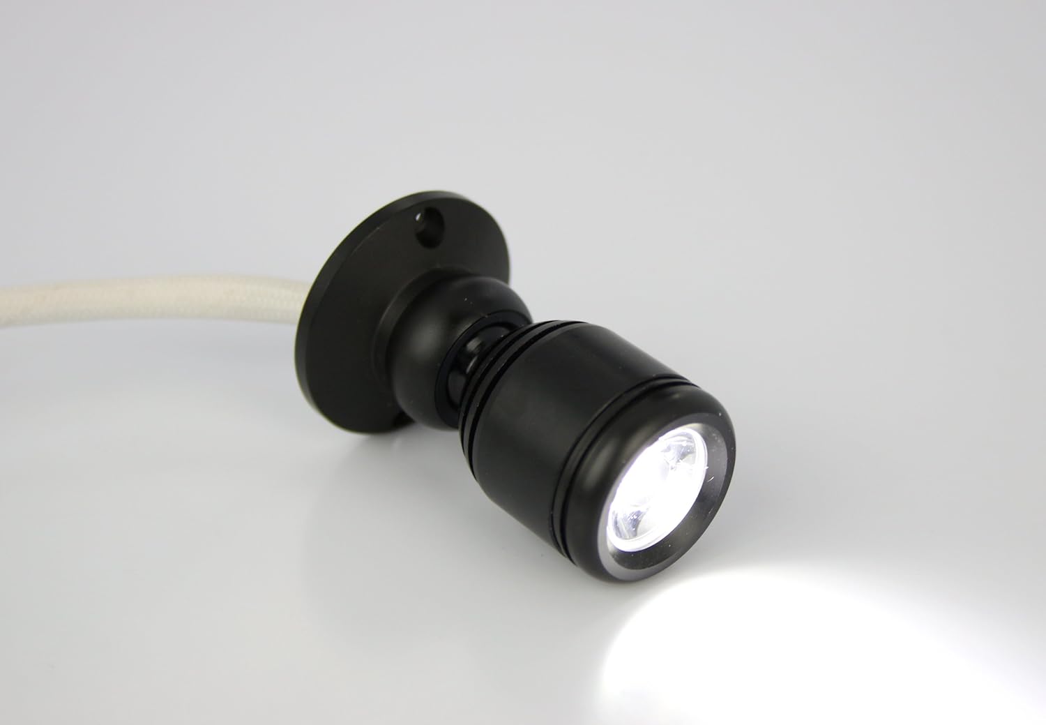 Micro Pivoting LED Spotlight - 1 Watt High Power LED Lamp - Tiny Size, Cool White LED, 12 to 28VDC - Image 2