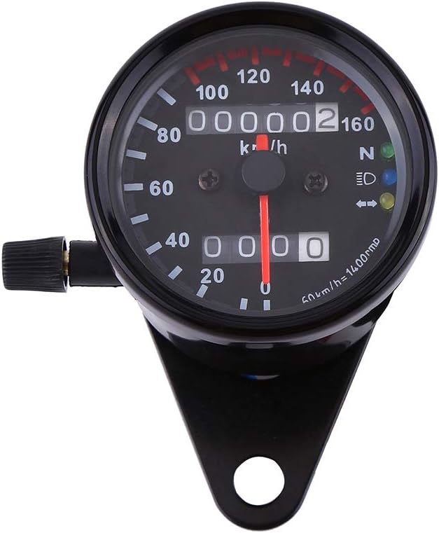 Motorcycle Odometer Speedometer Gauge Signal Dual Digital Display KM/H Universal 1pc(Black) - Image 1