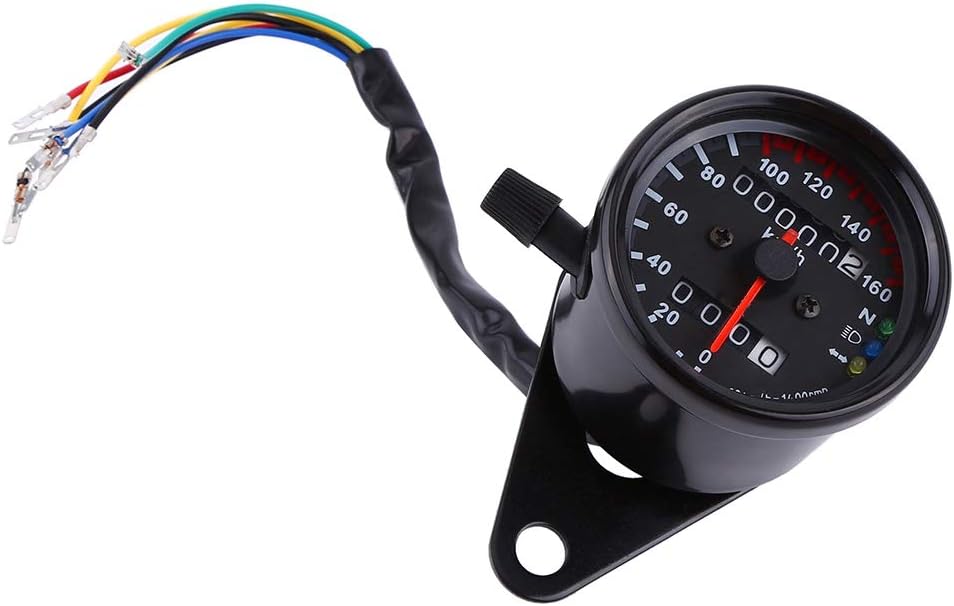 Motorcycle Odometer Speedometer Gauge Signal Dual Digital Display KM/H Universal 1pc(Black) - Image 2