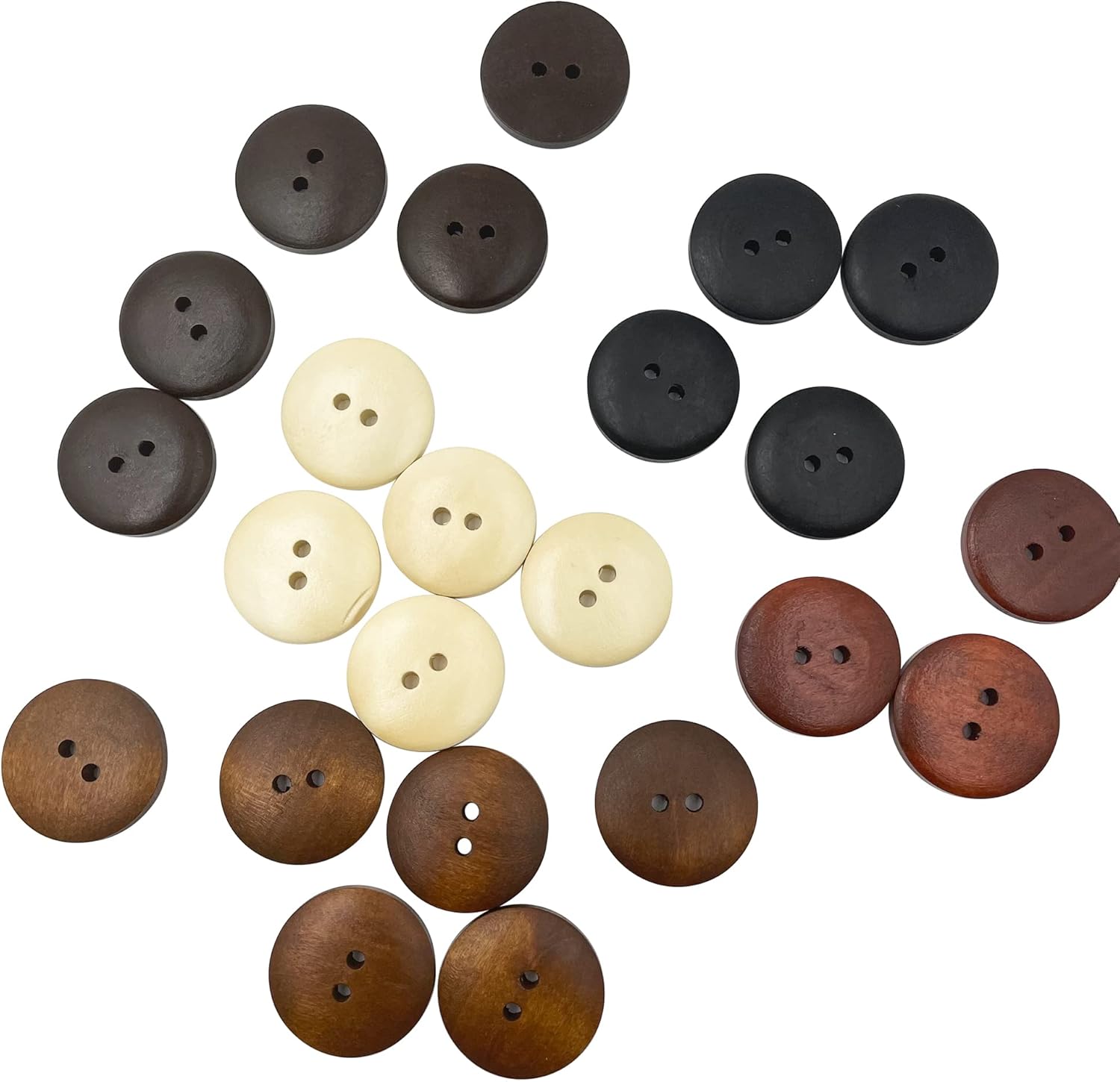50pcs 25mm (1 inch) Wood Buttons Large Natural Wooden Buttons ZQMALL for Sewing Children Sweater Crafts Bulk Q2161 - Image 3