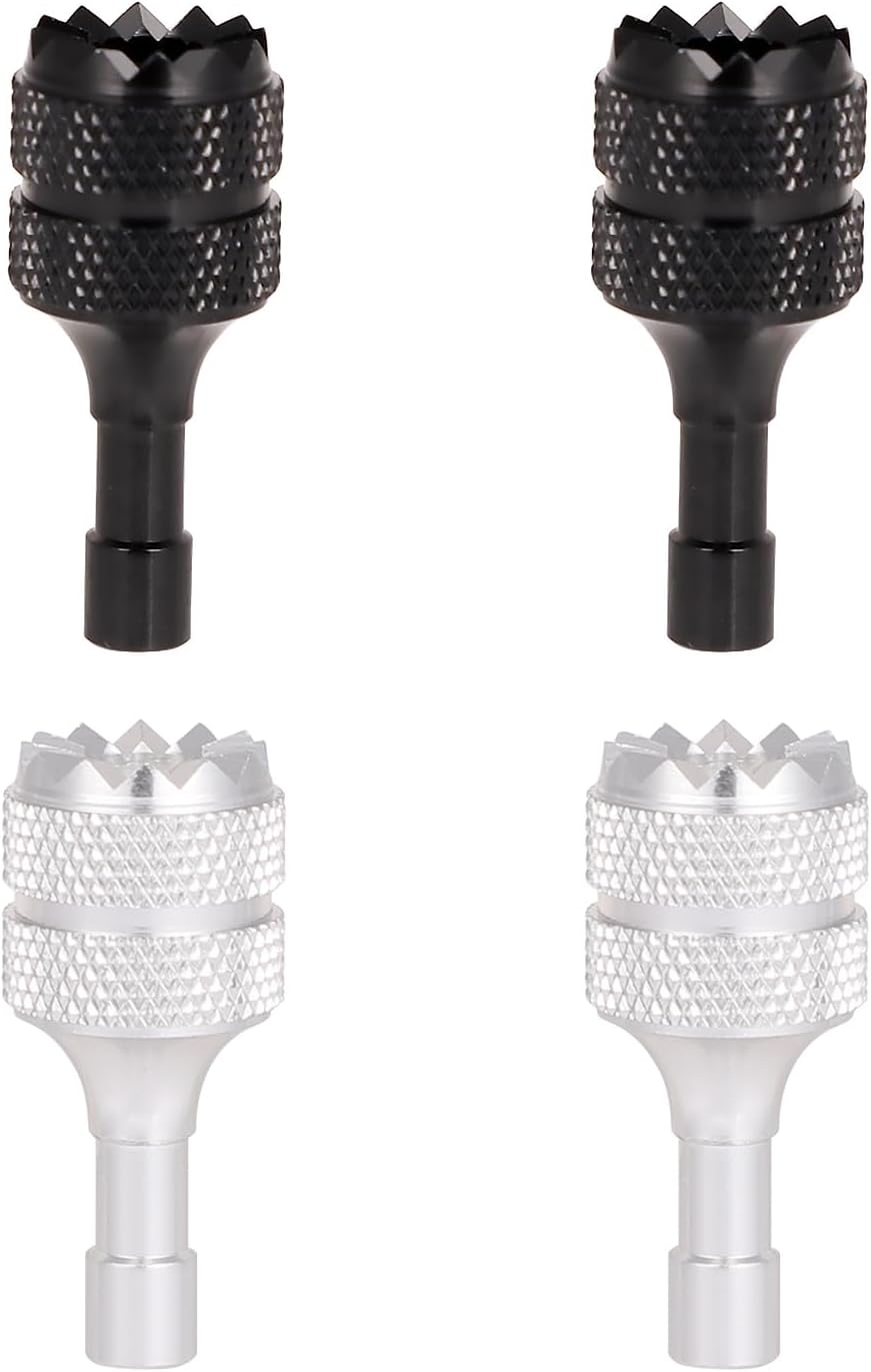 4pcs Drone Controller Sticks, Detachable Drone Remote Joysticks Thumb Rocker Replacement Compatible with DJI Mini 3 Pro Drones DJI RC Smart Controller (Silver, Black) - Image 1
