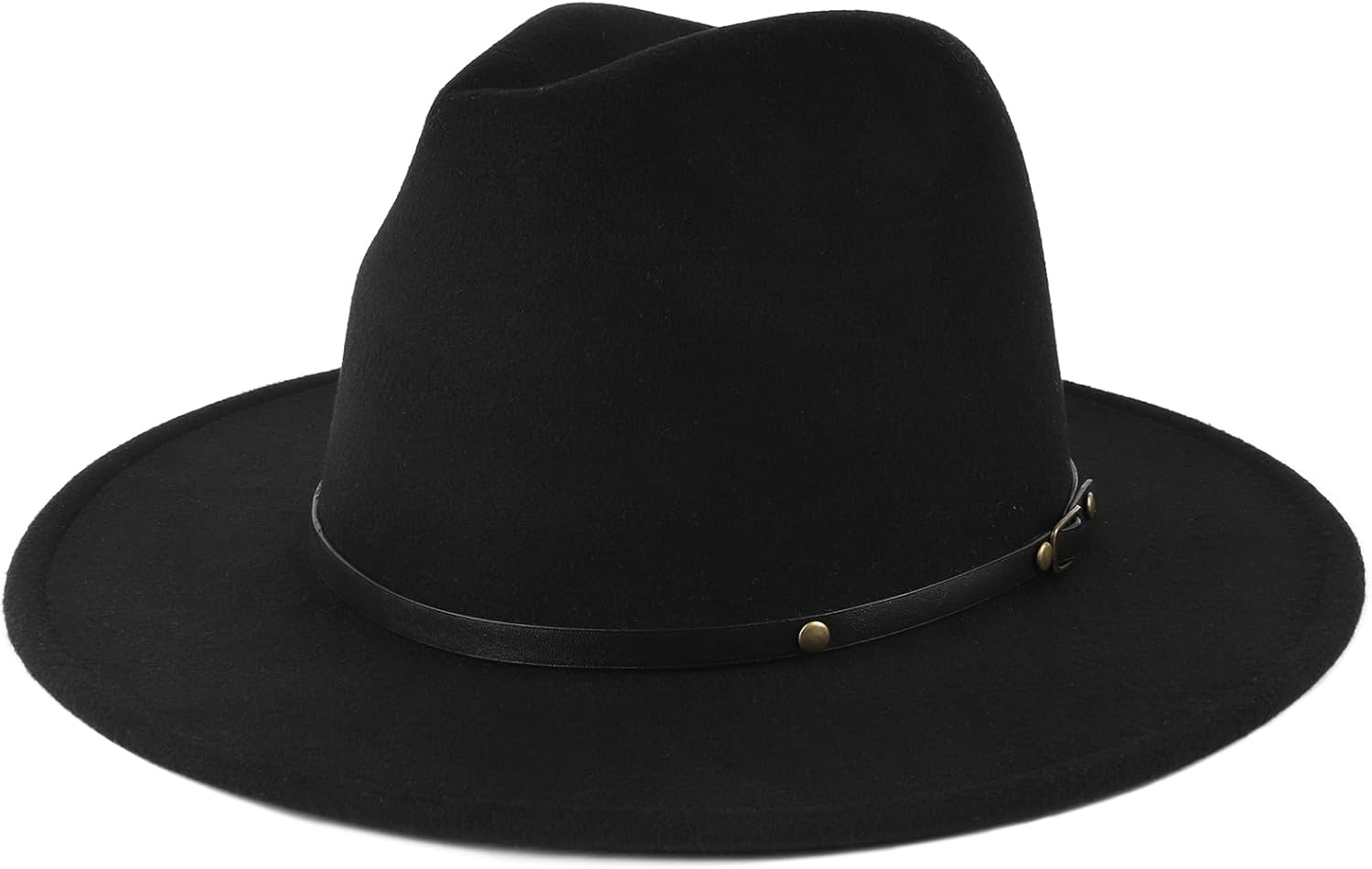 2XL/XL/L Felt Fedora Hats,M/S/XS Wide Brim Dress Hat,Plus Size Warm Panama Hat,Large Brim Jazz Hat for Women Men - Image 1