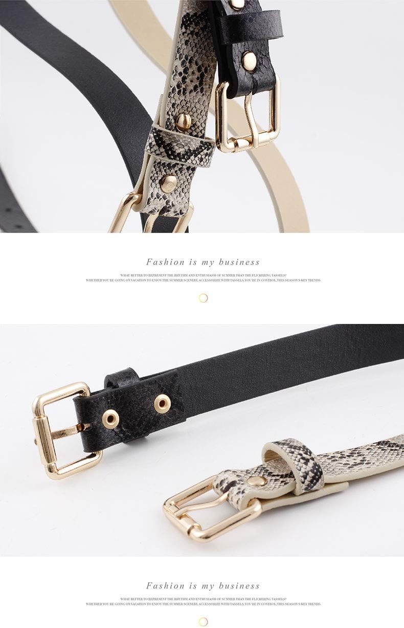 Women Fashion Snakeskin Print PU Leather Dress & Jeans Waist Belt for Girls and Ladies Gold Color Pin Buckle - Image 4