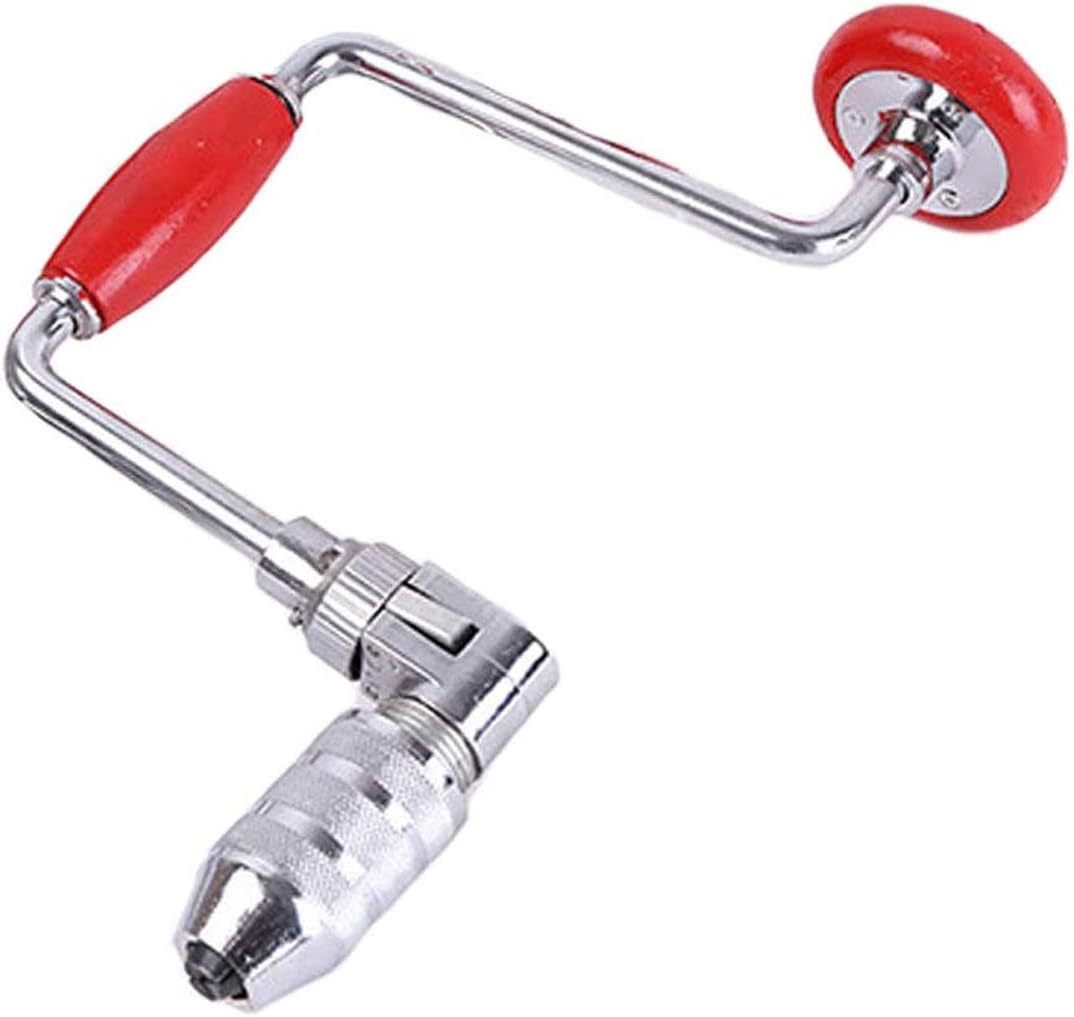 Swing Bit Brace with 4 Jaw Chuck, Hand Drill Manual Hand Crank Drill with A Bit,Carpenters Brace for Wood Plastic Acrylic, Woodworking Hole Punch Tool,10inch - Image 2