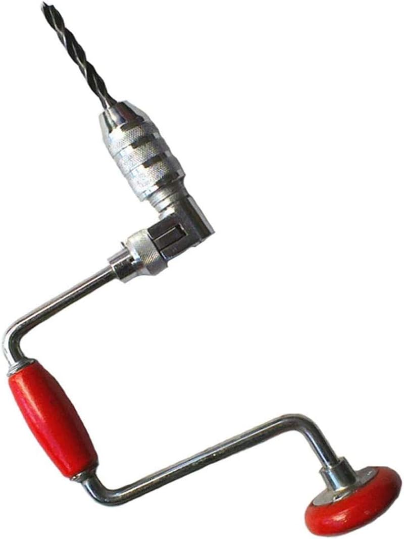 Swing Bit Brace with 4 Jaw Chuck, Hand Drill Manual Hand Crank Drill with A Bit,Carpenters Brace for Wood Plastic Acrylic, Woodworking Hole Punch Tool,10inch - Image 3