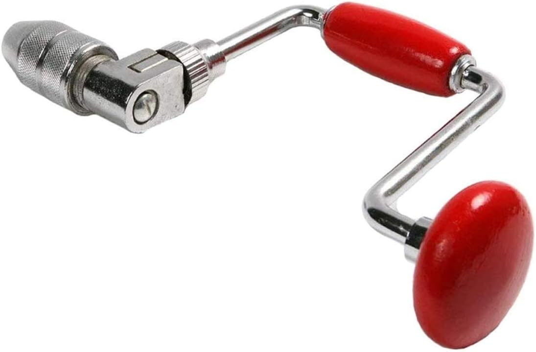 Swing Bit Brace with 4 Jaw Chuck, Hand Drill Manual Hand Crank Drill with A Bit,Carpenters Brace for Wood Plastic Acrylic, Woodworking Hole Punch Tool,10inch - Image 4