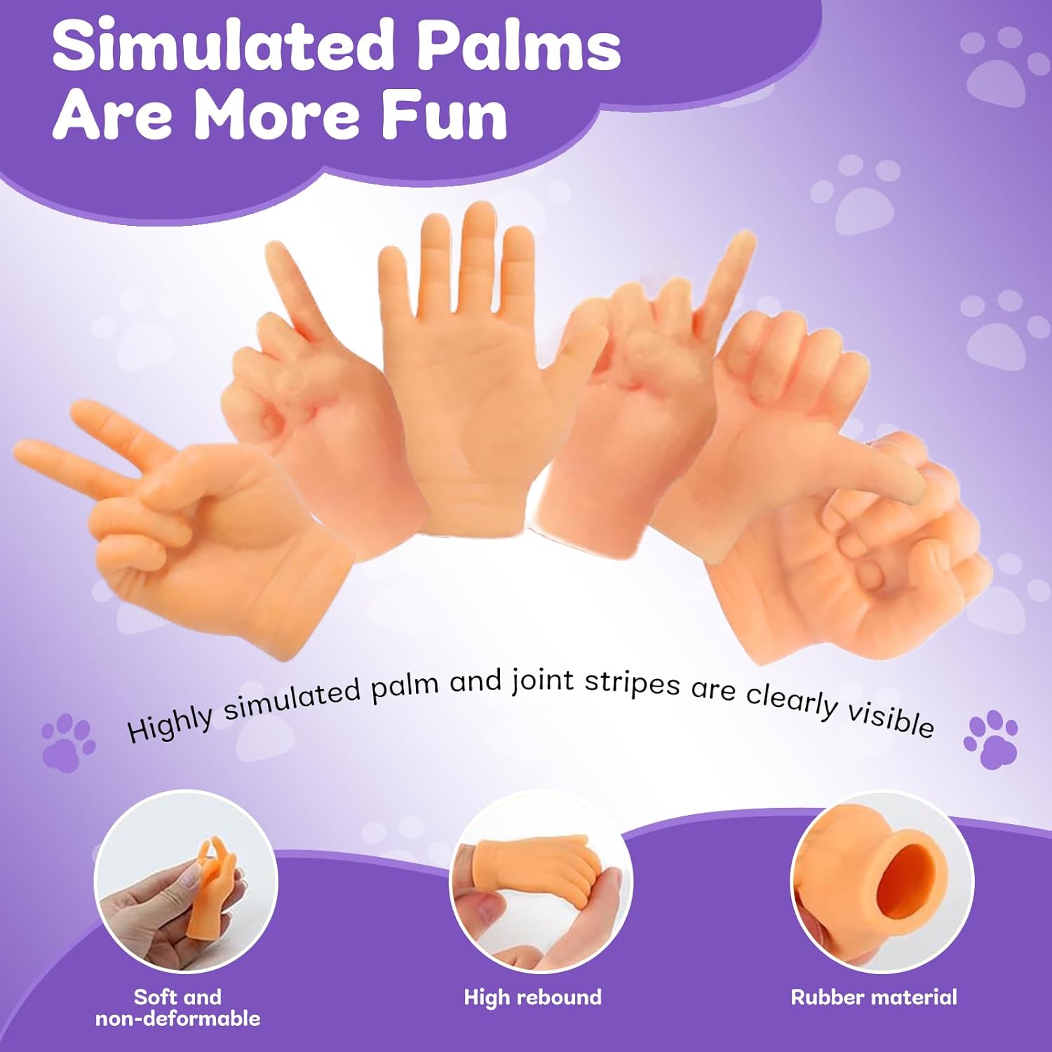 7-Pack Mini Hands for Cats, Tiny Hands for Cats,Crossed Cat Mini Hands,Small Elastic Hands for Cats,Mini Human Hands for Cats,Tiny Folded Hands for Cat Paws, Mini Crossed Cat Hands for Cats - Image 2