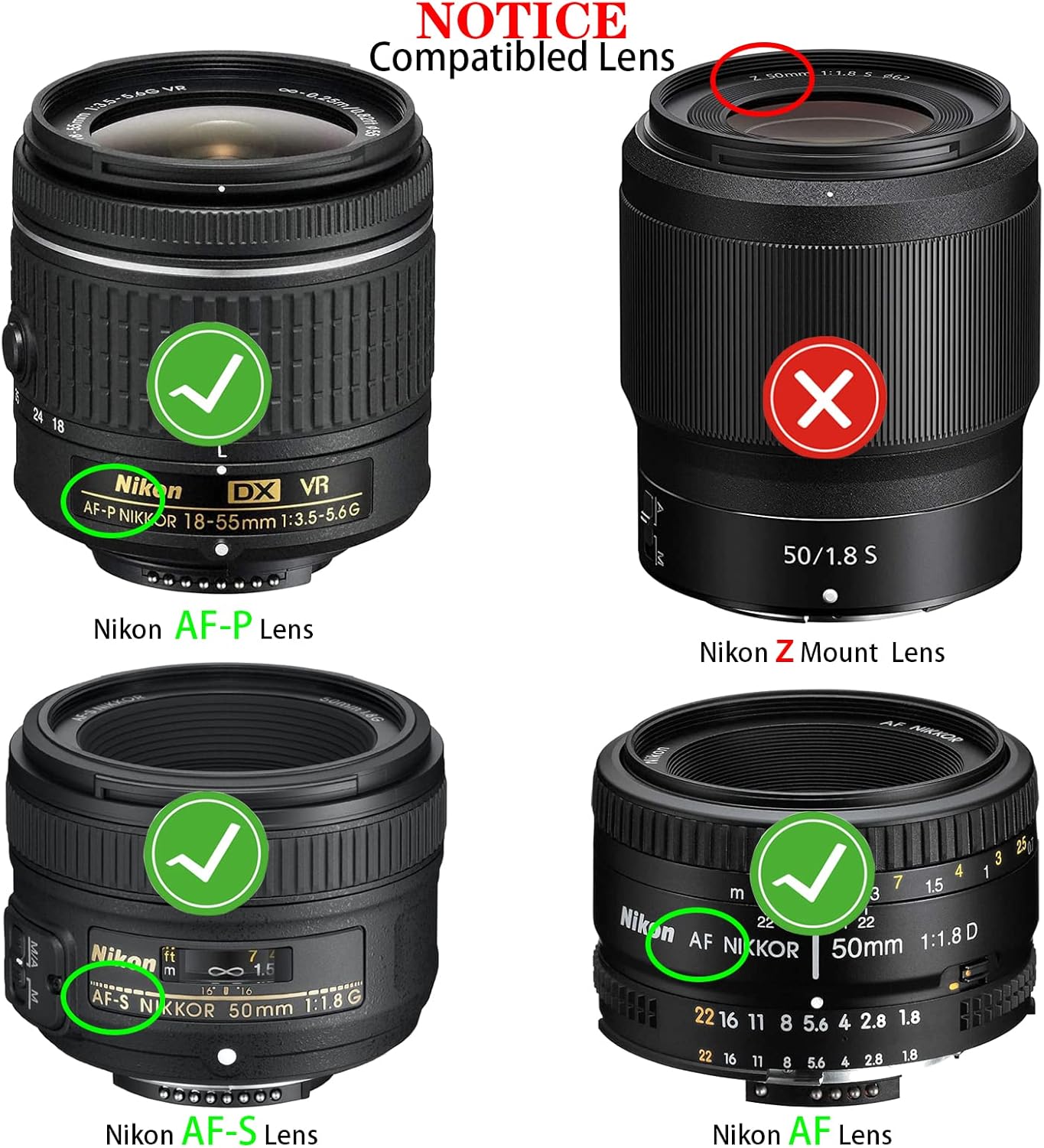 [4Pack] Rear Lens Cap Cover for Nikon AF AF-S SLR DSLR Cameras Lens,   Nikon D5100 D7500 D7000 D850 D810 D800 D750 D350 D3500 D3400 D3300 D3200 D3100 D5600 D5500 D5300 D90 D80 D70 - Image 2