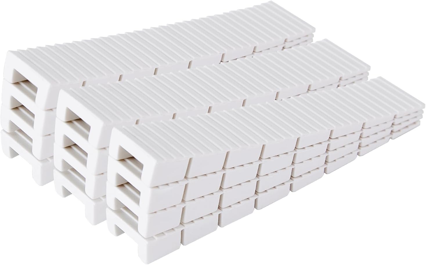 12 Pack White Multi Purpose Furniture Plastic Shims for Leveling Extreme Weight Capacity Wedges Easy to Snap Cut-to-fit Size Leveler for Toilet Shims, Doors, Windows, Sheds, Table - Image 1