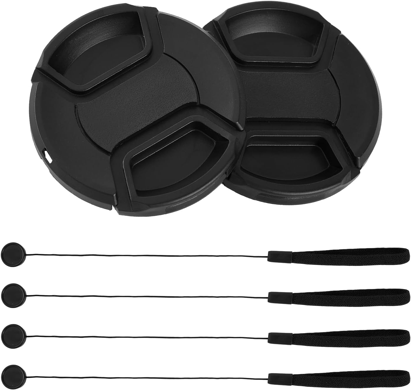 2 Pack 58mm Snap-On Center-Pinch Lens Cap, Compatible with Canon EOS Rebel T7 T6 T5 T100 4000D T8i T7i T6s T6i T5i T4i T3i T2i T1i SL3 SL2 SL1 XSi XTi with EF-S 18-55mm Kit Lens - Image 1