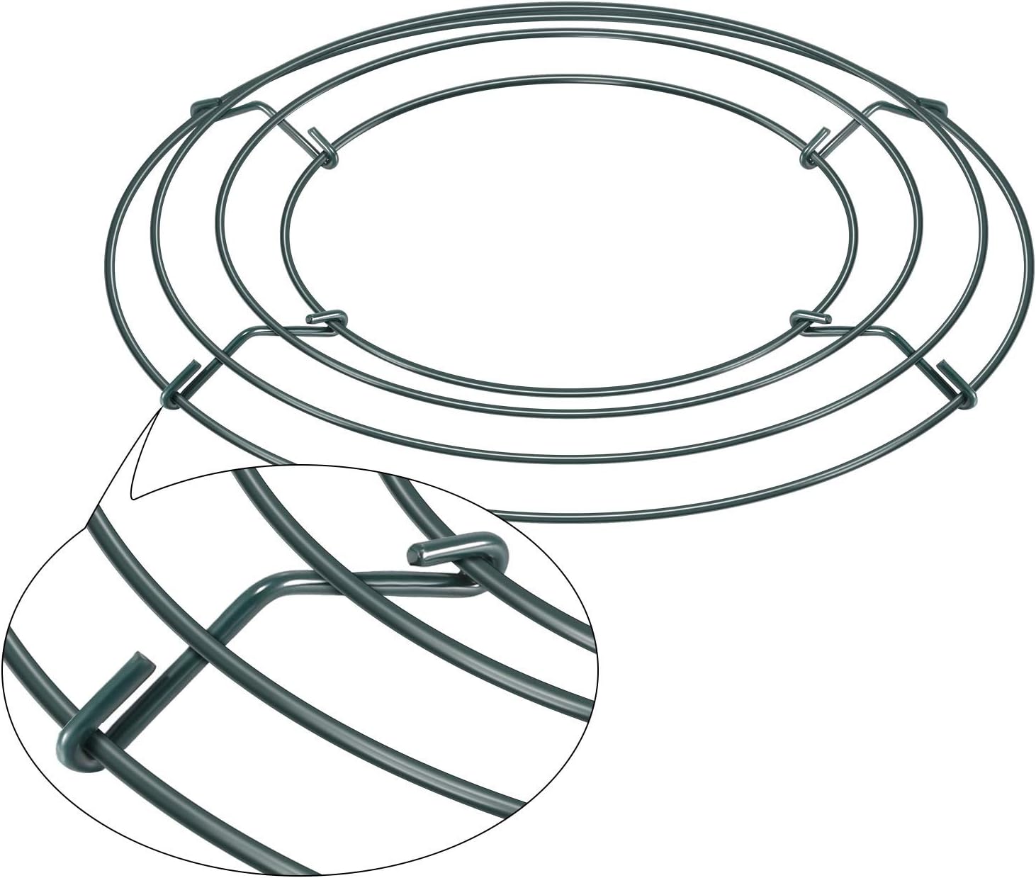 10 Packs Christmas Metal Wreath Frame Green Round Wire Wreath Making Ring DIY Macrame Floral Crafts Wire Form Christmas Decoration Door Craft (10 Inches) - Image 3